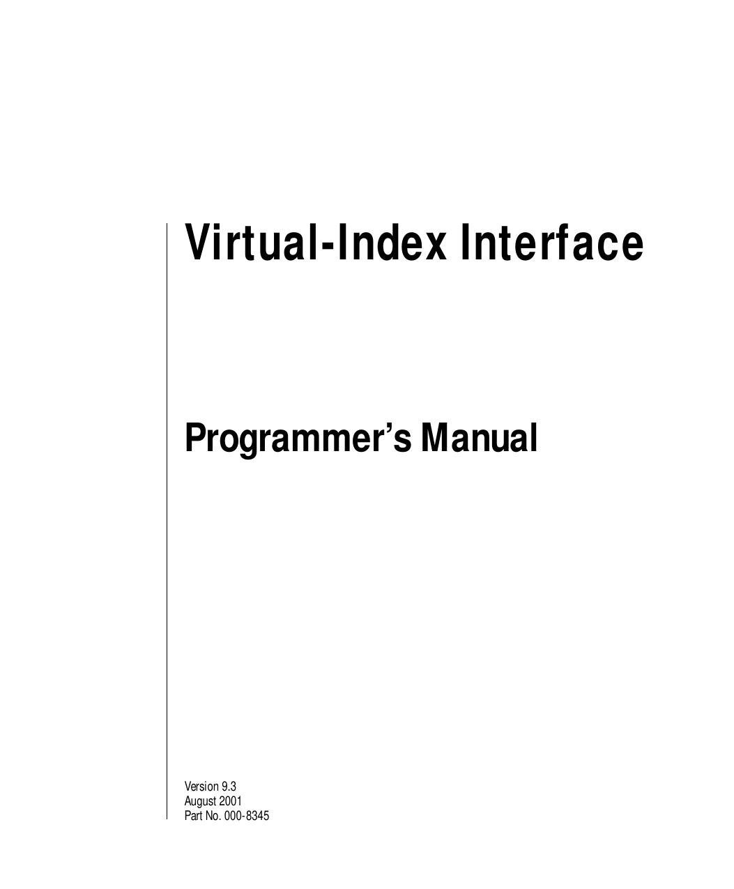 Virtual-Index Interface Programmer's Manual