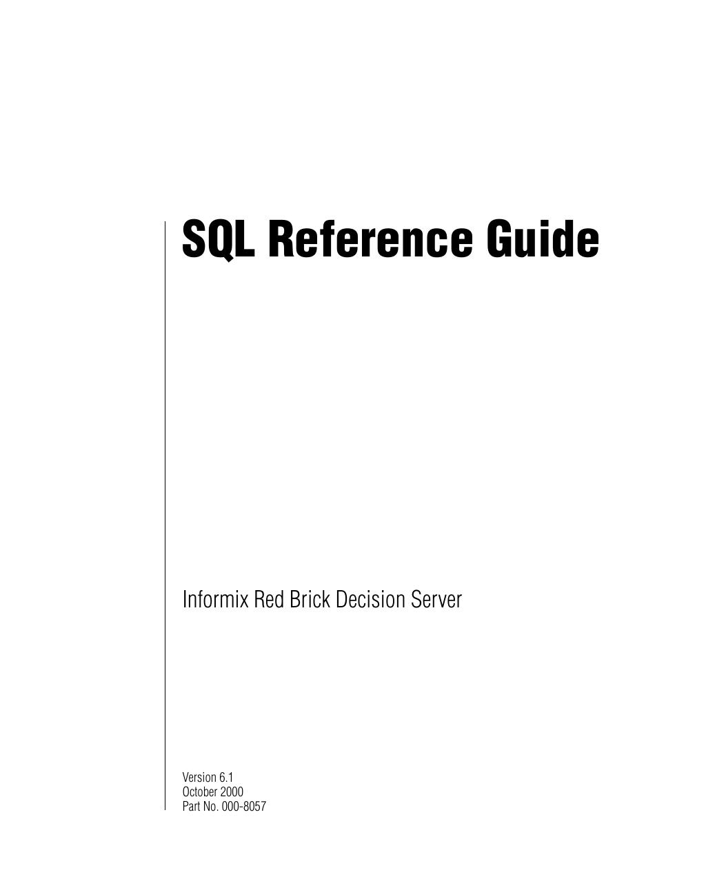 SQL Reference Guide