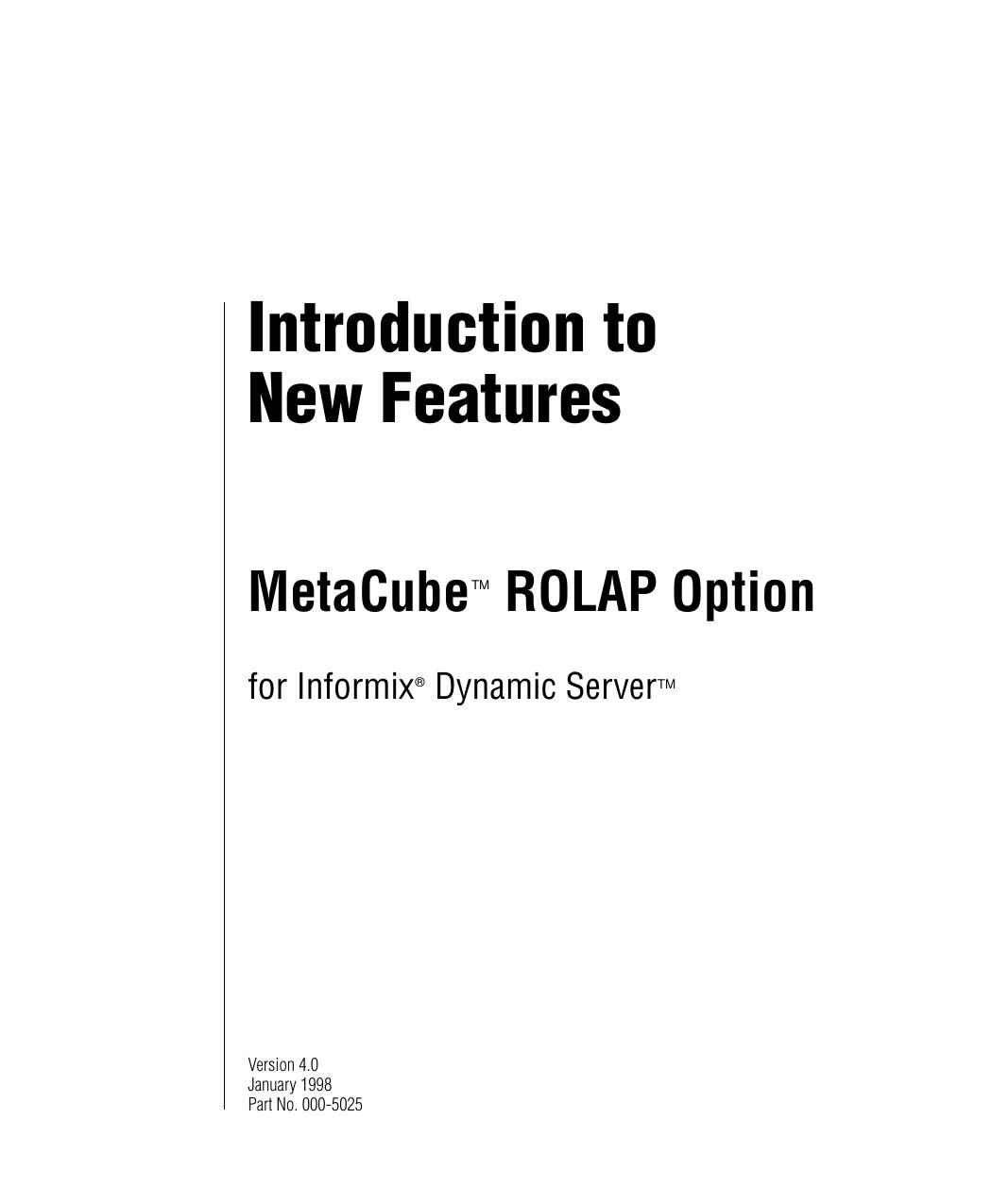 Introduction to New Features