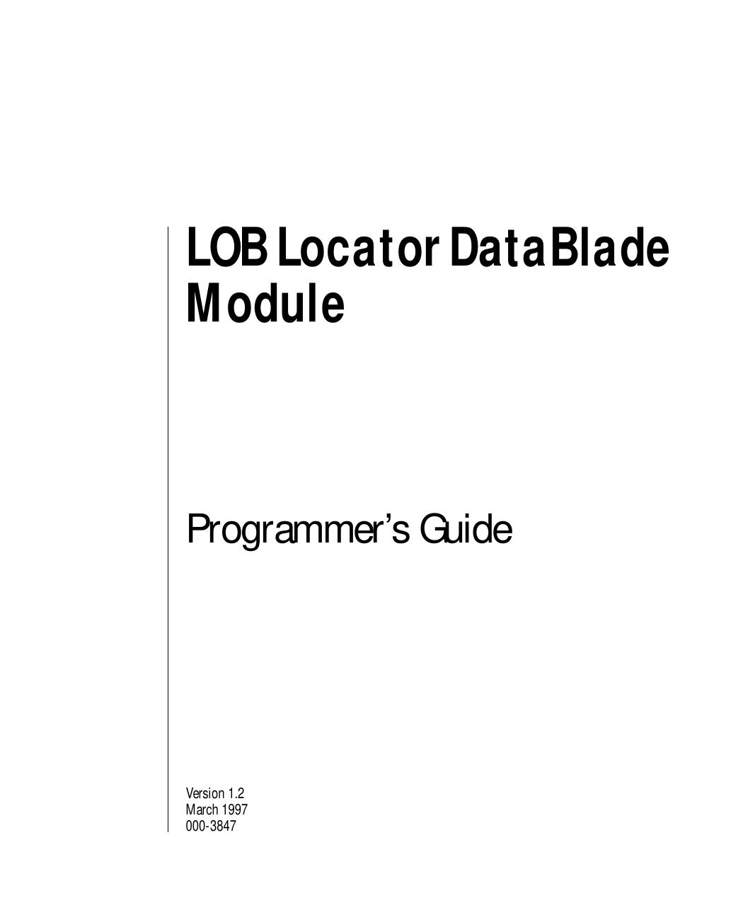 LOB Locator DataBlade Module Programmer's Guide
