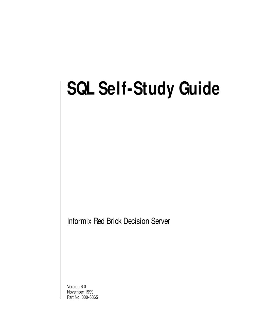 SQL Self-Study Guide
