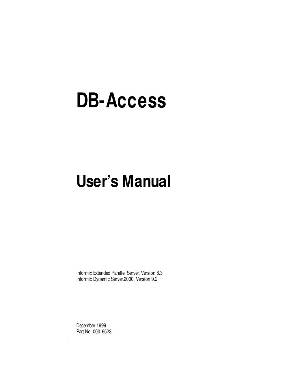 DB-Access User's Manual