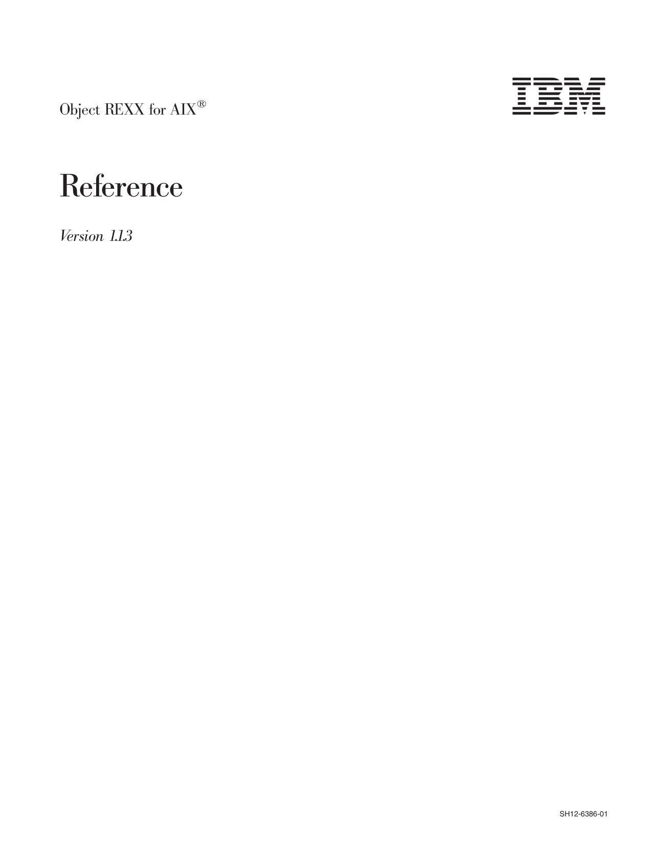 Object REXX Reference