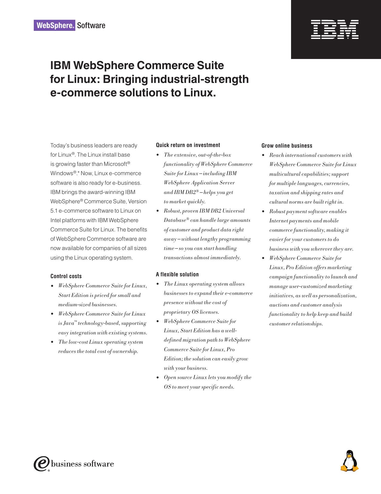 WebSphere Commerce for Linux-Start-b.indd