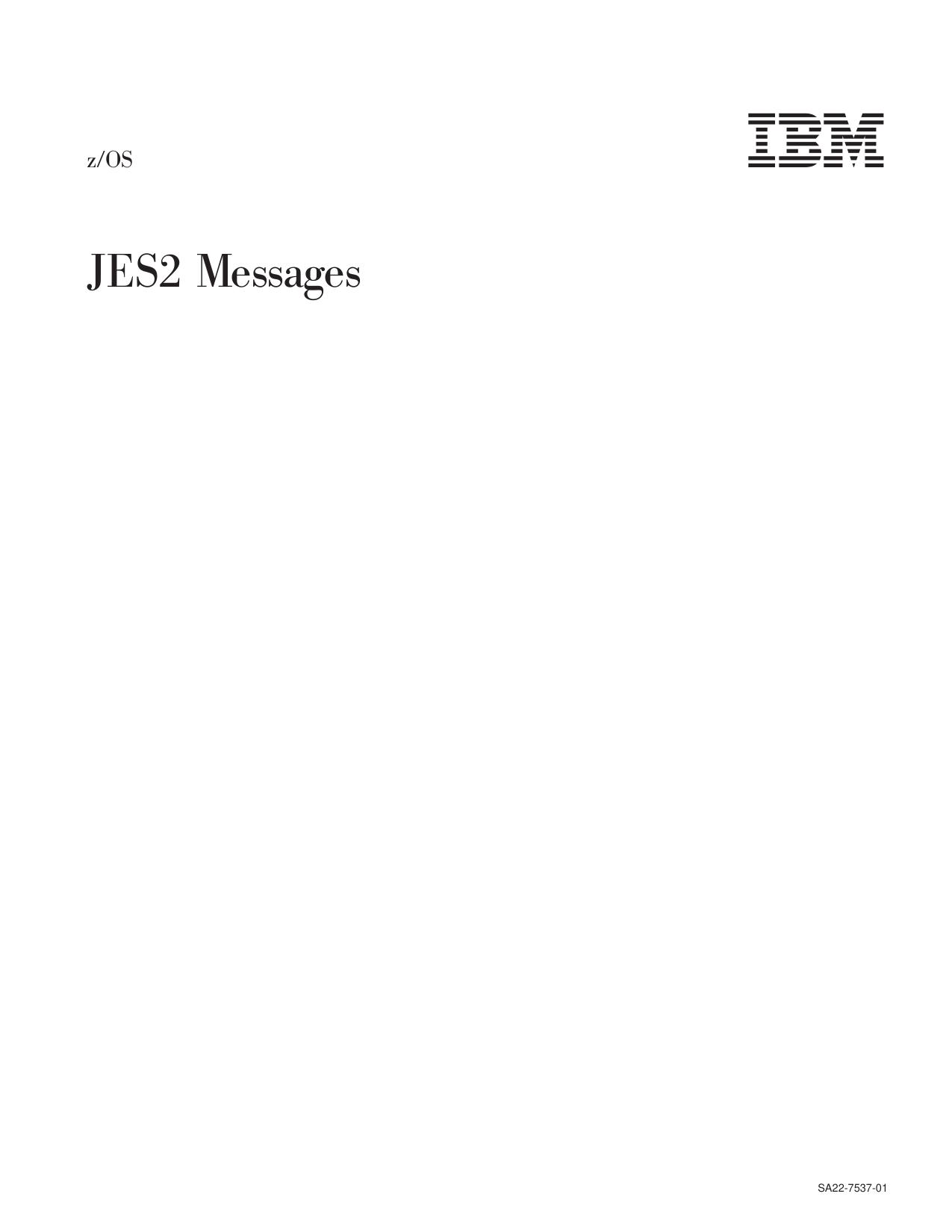 z/OS V1R2.0 JES2 Messages
