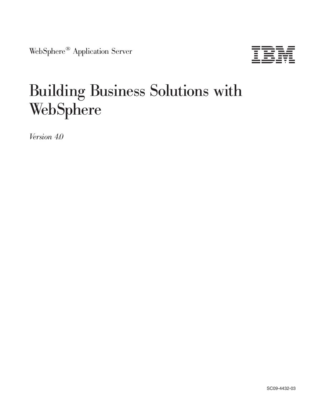 WebSphere: Building Business Solutions with WebSphere
