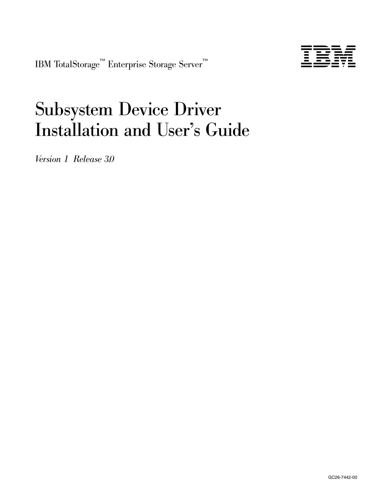SDD Installation and User's Guide