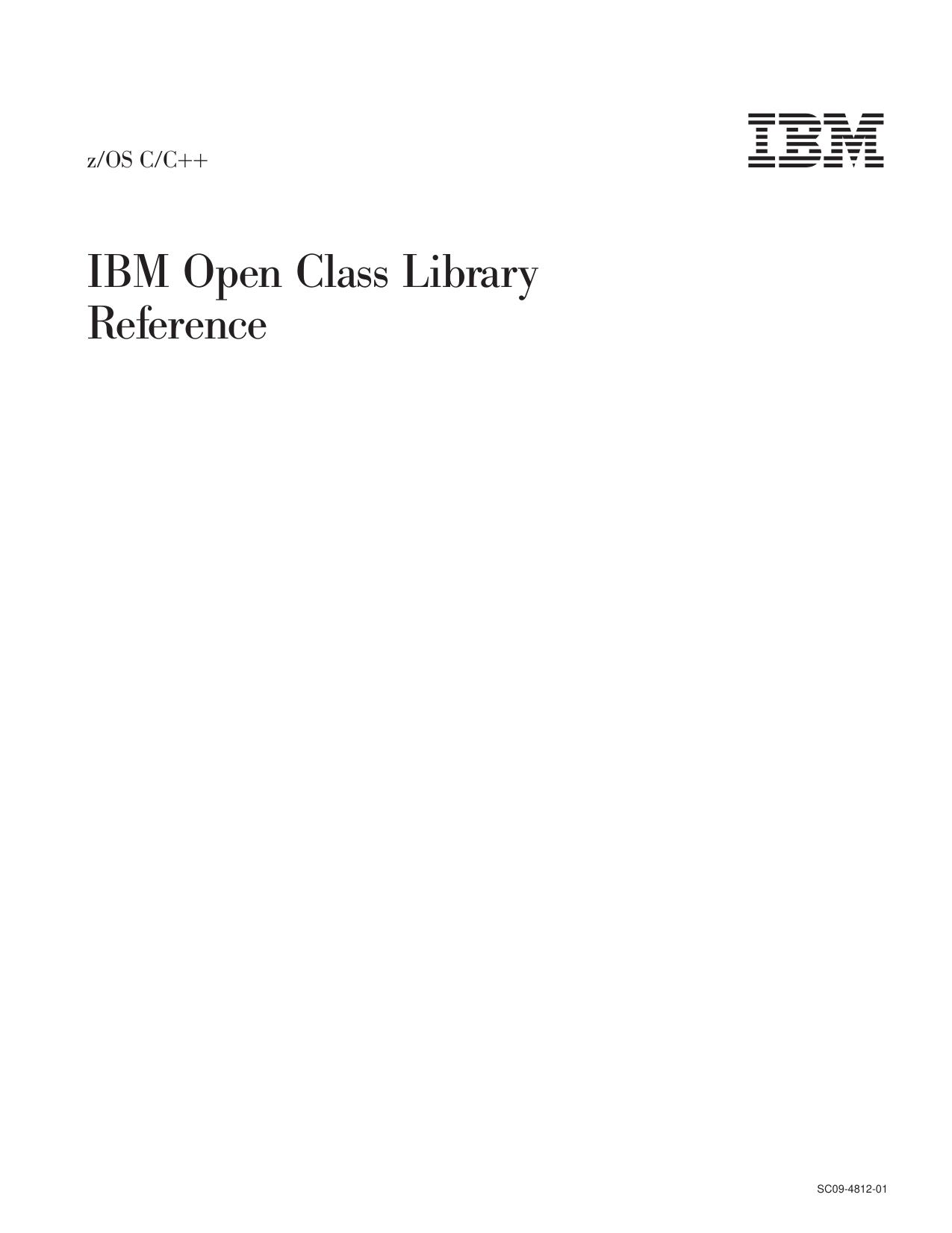 IBM Open Class Library Reference
