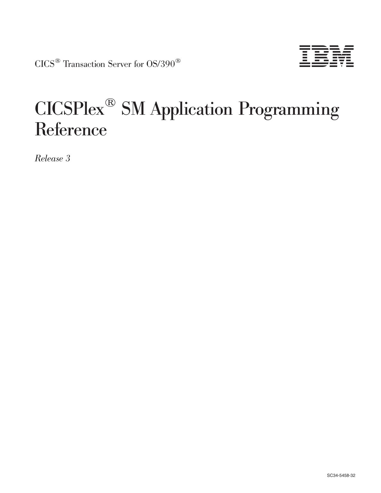 CICS TS for OS/390: CICSPlex SM Application Programming Reference