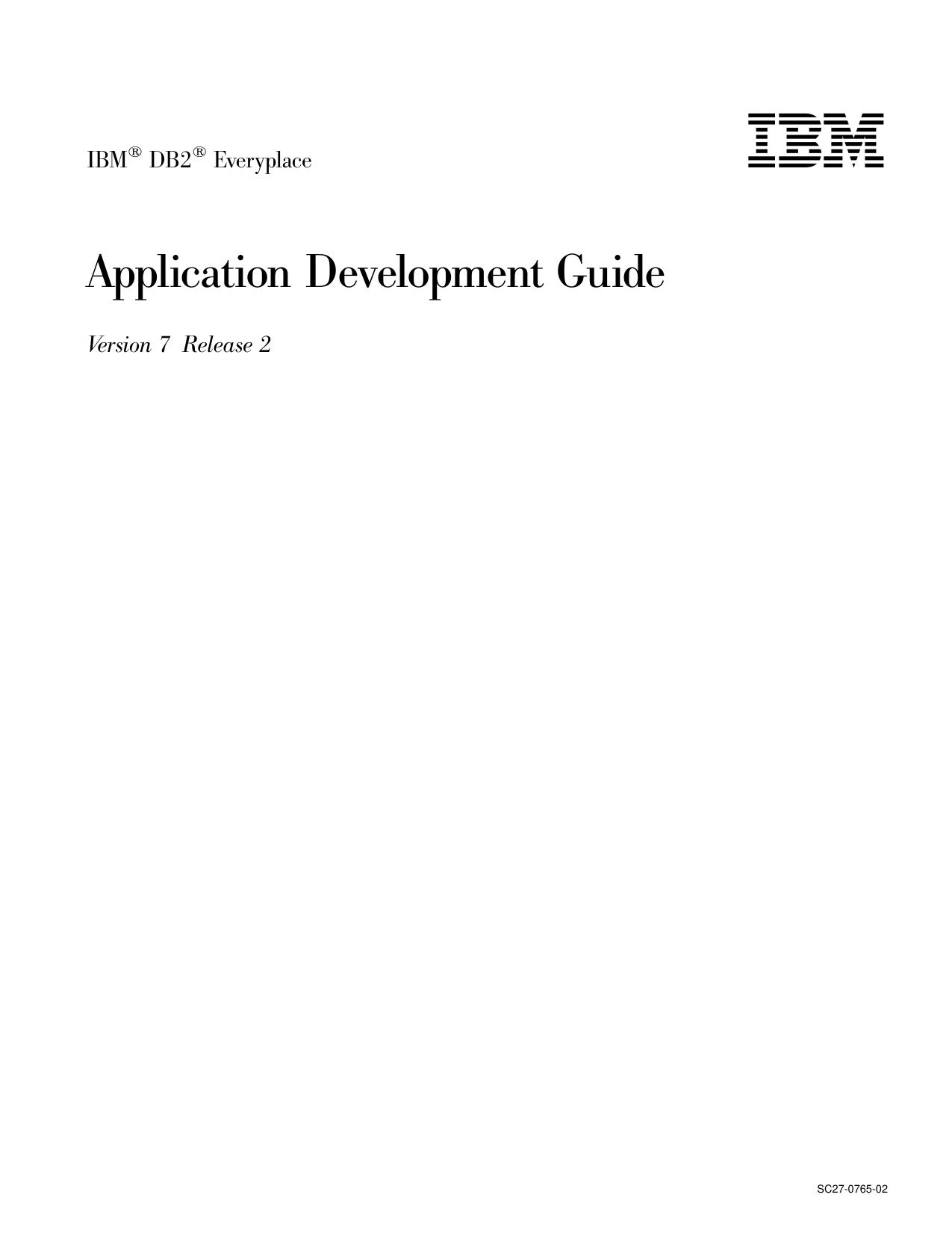IBM DB2 Everyplace Application Development Guide Version 7 Release 2