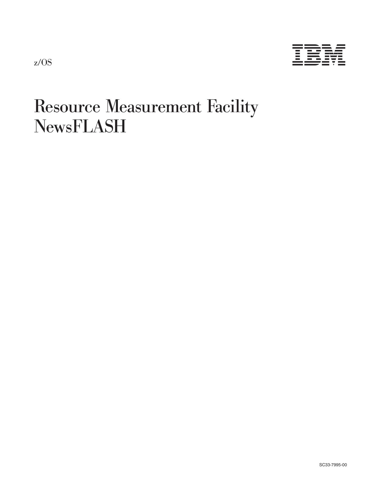 z/OS V1R1.0 RMF NewsFLASH