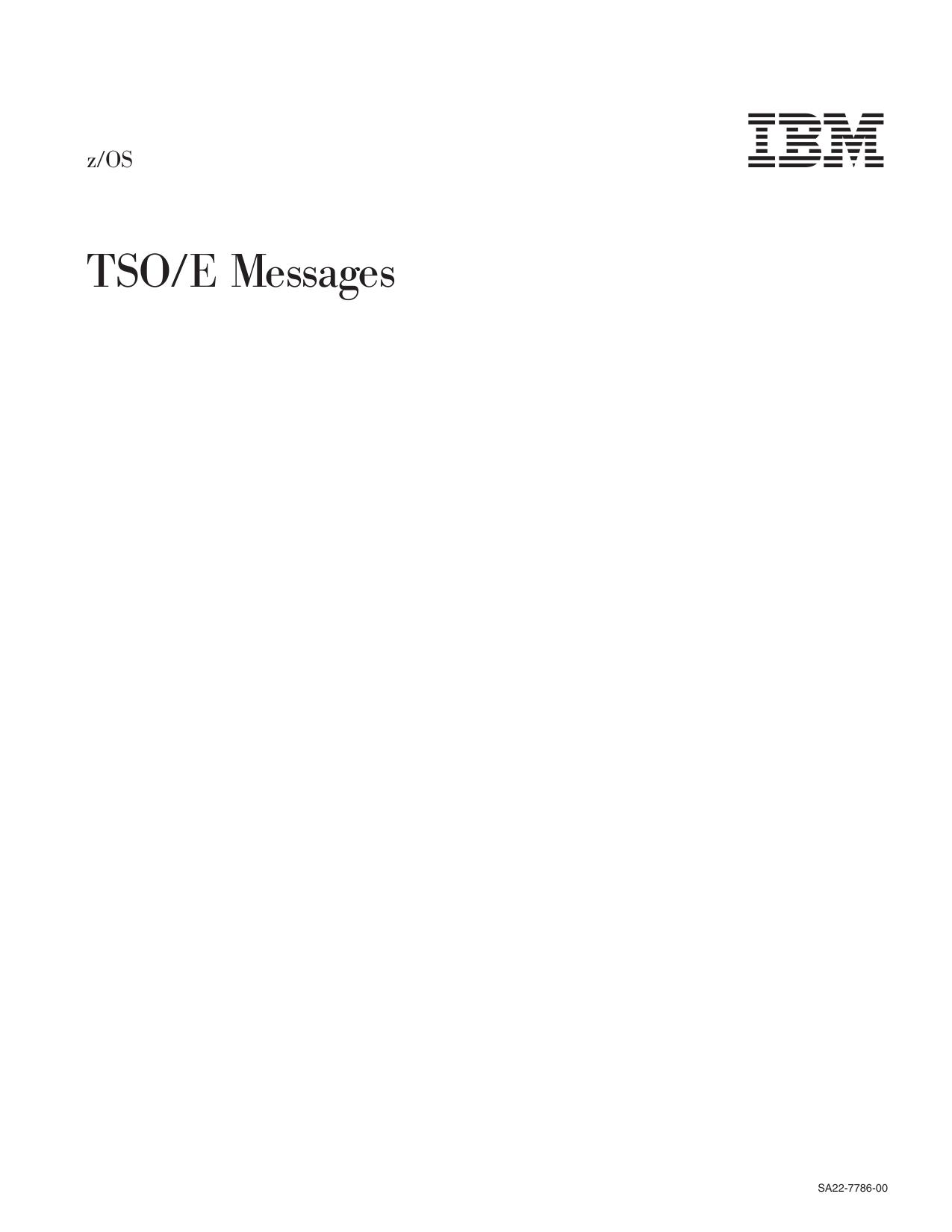 z/OS V1R1.0 TSO/E Messages