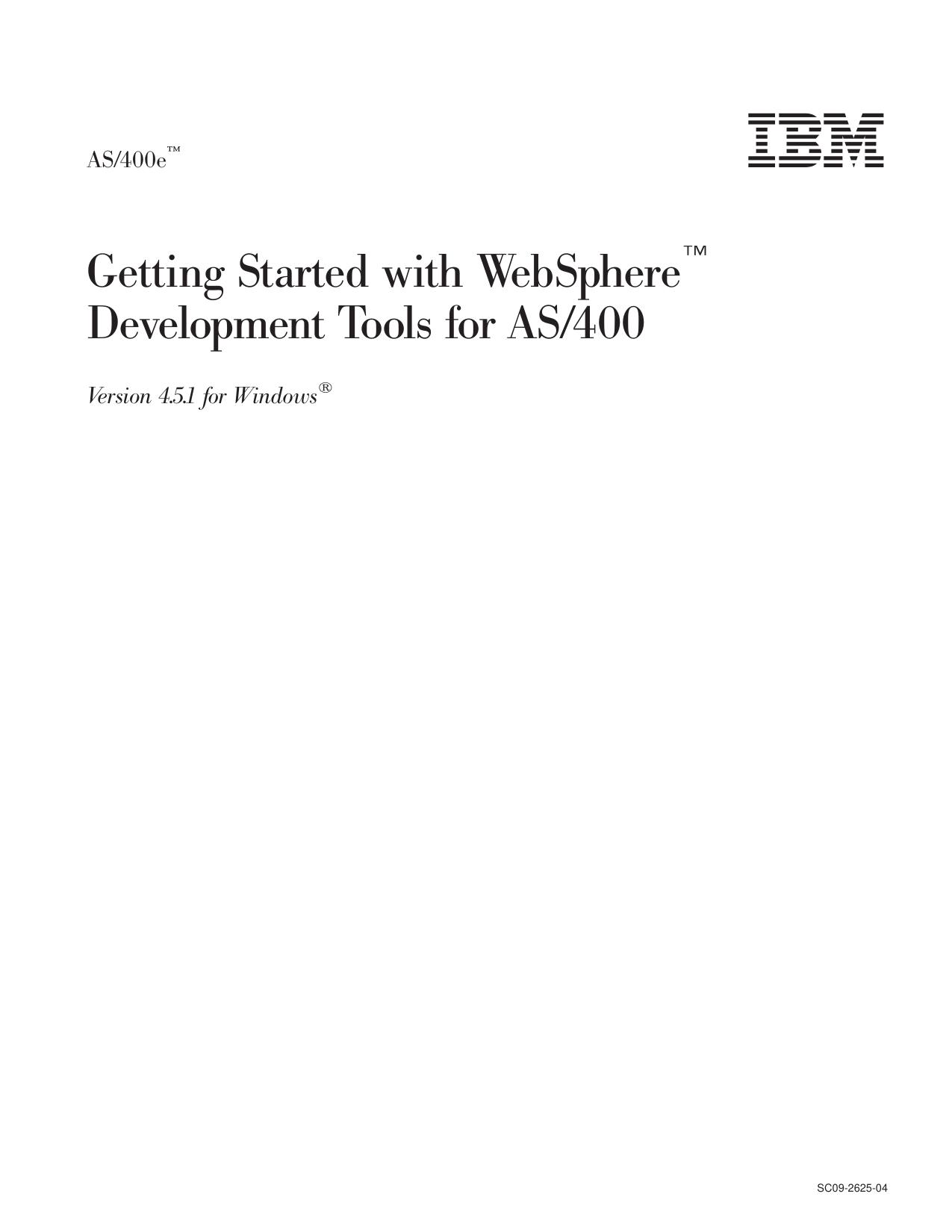 Getting Started with WebSphere Development Tools for AS/400