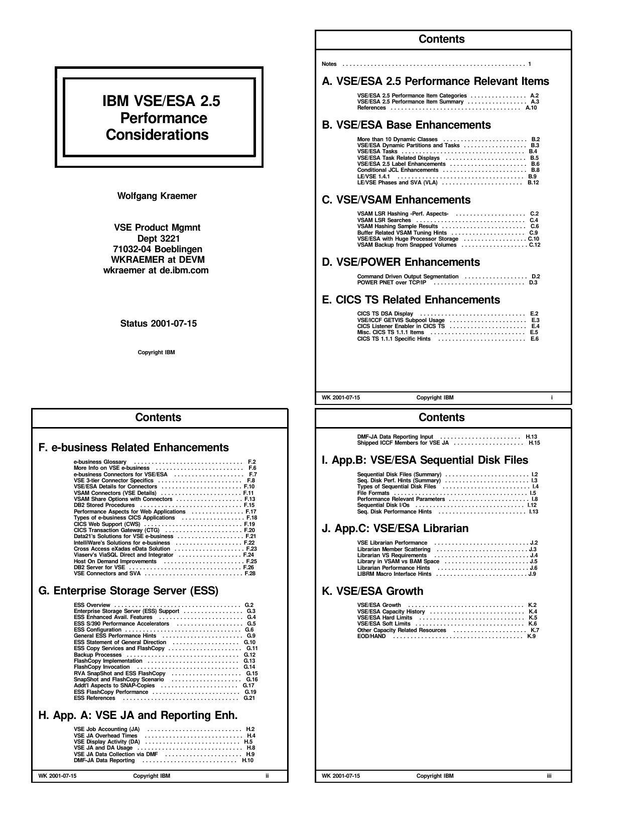 VSE/ESA 2.5 Performance Considerations