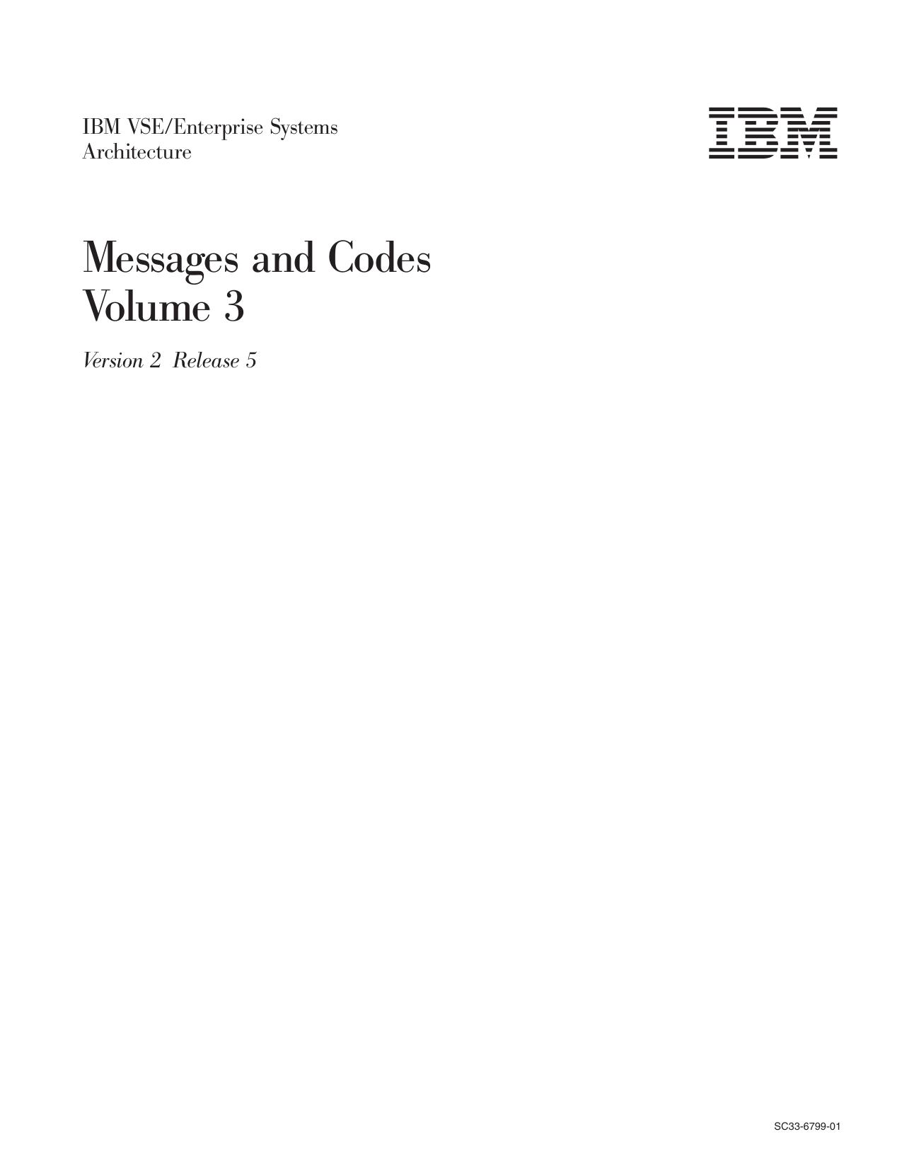 VSE/ESA Messages and Codes, Volume 3