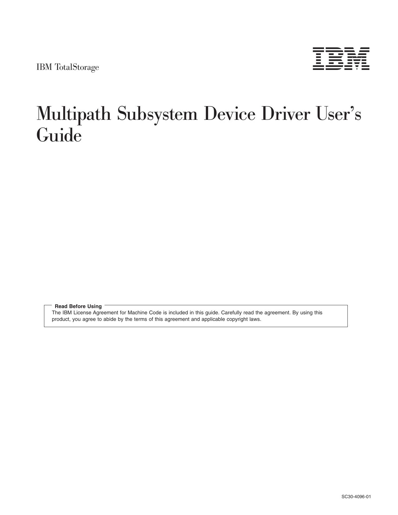 Multipath Subsystem Device Driver User's Guide
