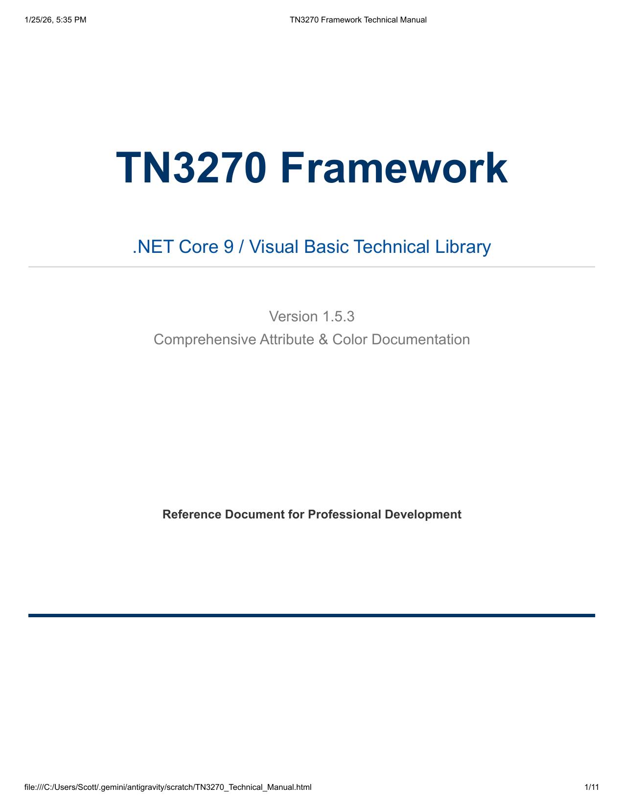 TN3270 Framework Technical Manual
