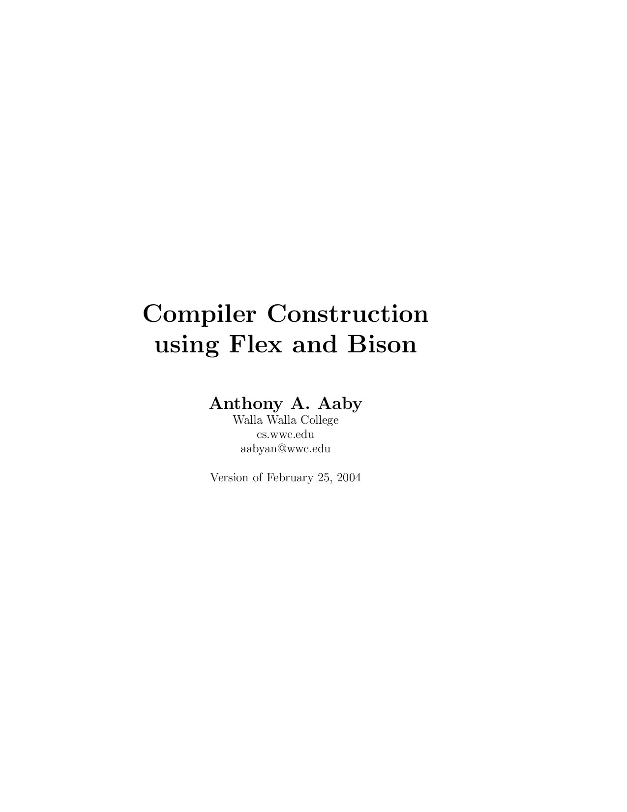 Compiler Construction using Flex and Bison