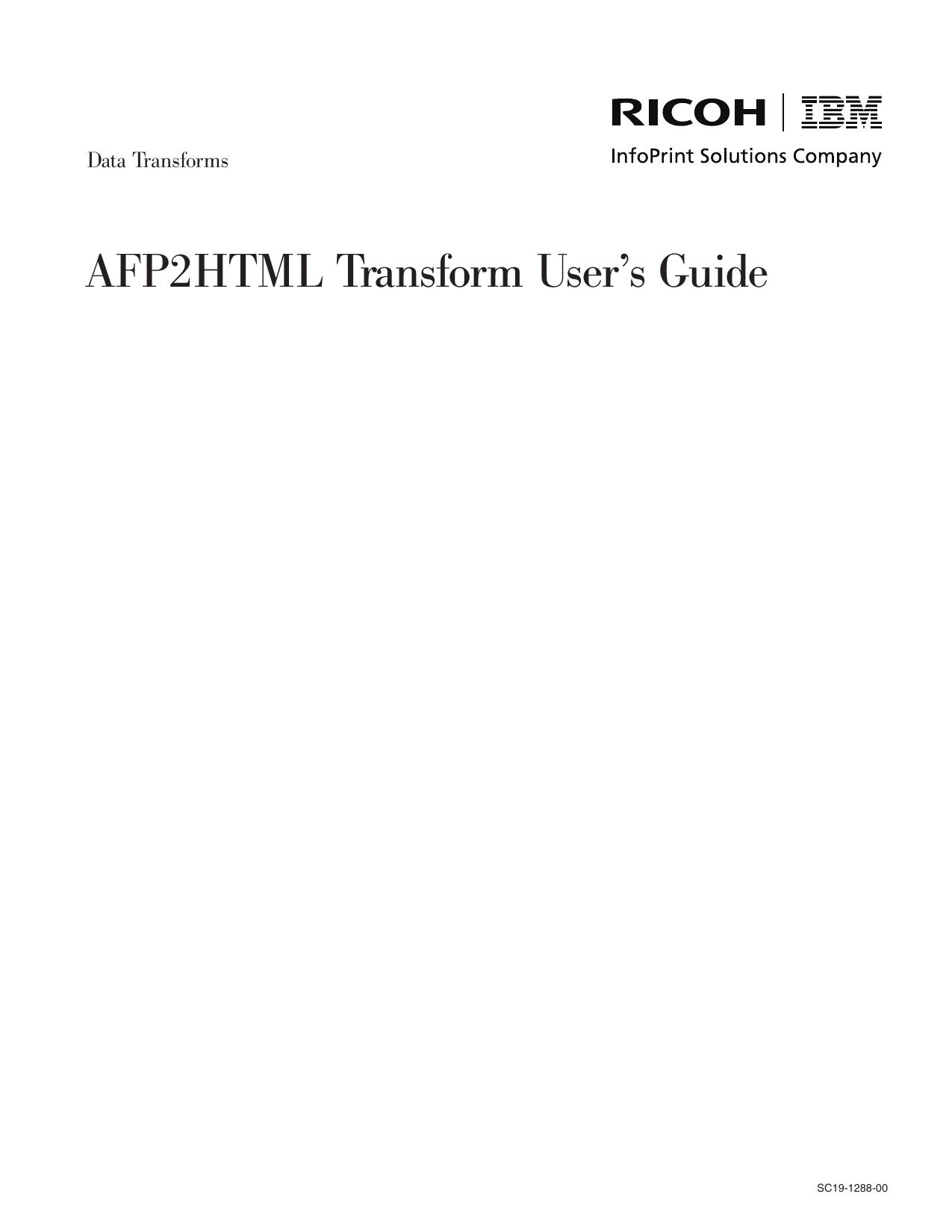 AFP2HTML Transform User Guide