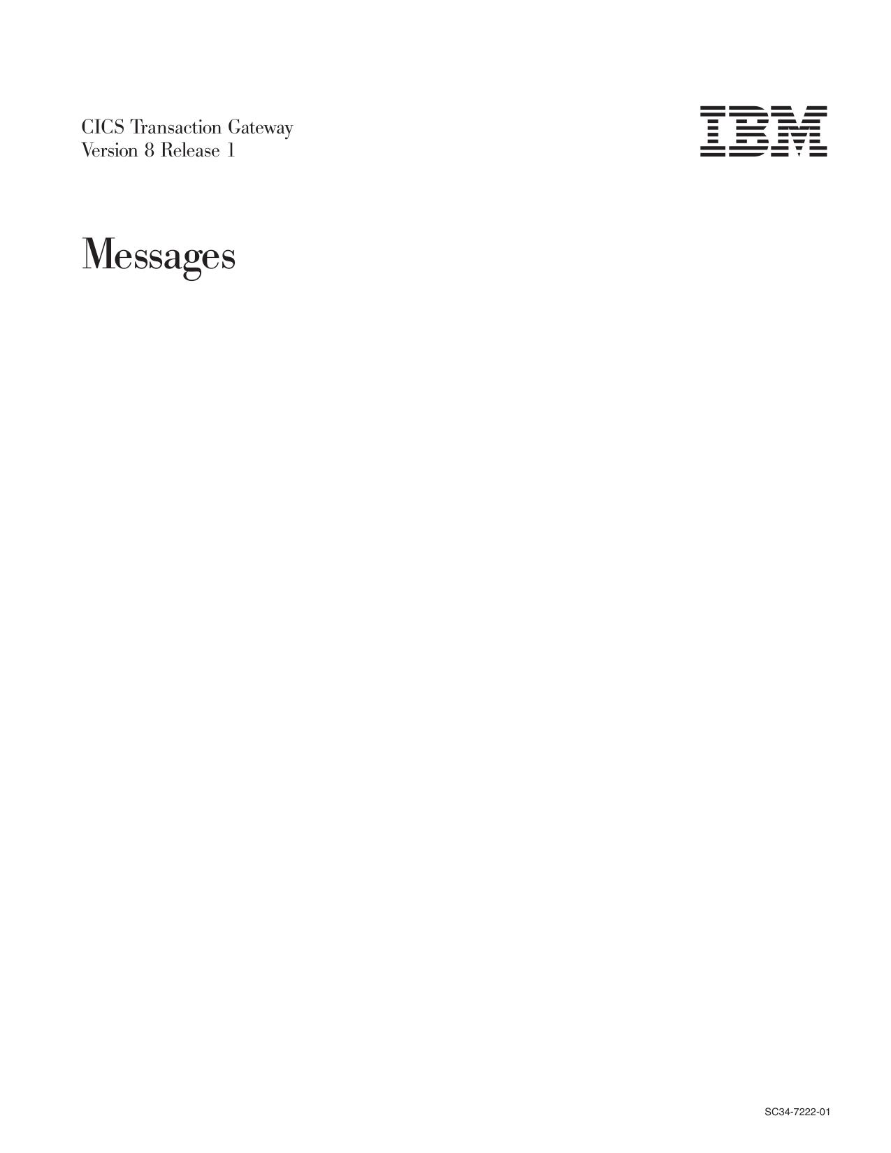 CICS Transaction Gateway V8.1: Messages