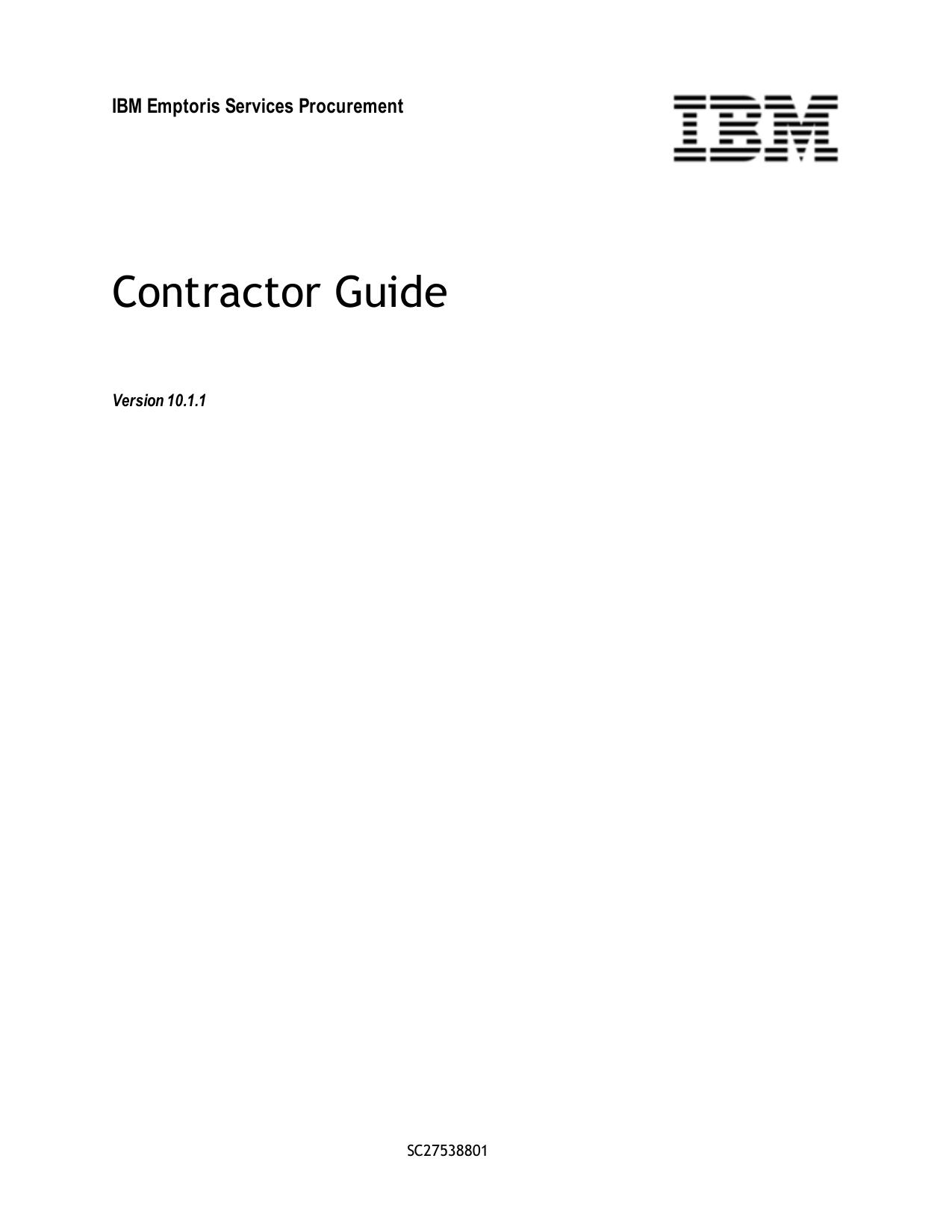 Emptoris Services Procurement 10.1.1 Contractor Guide