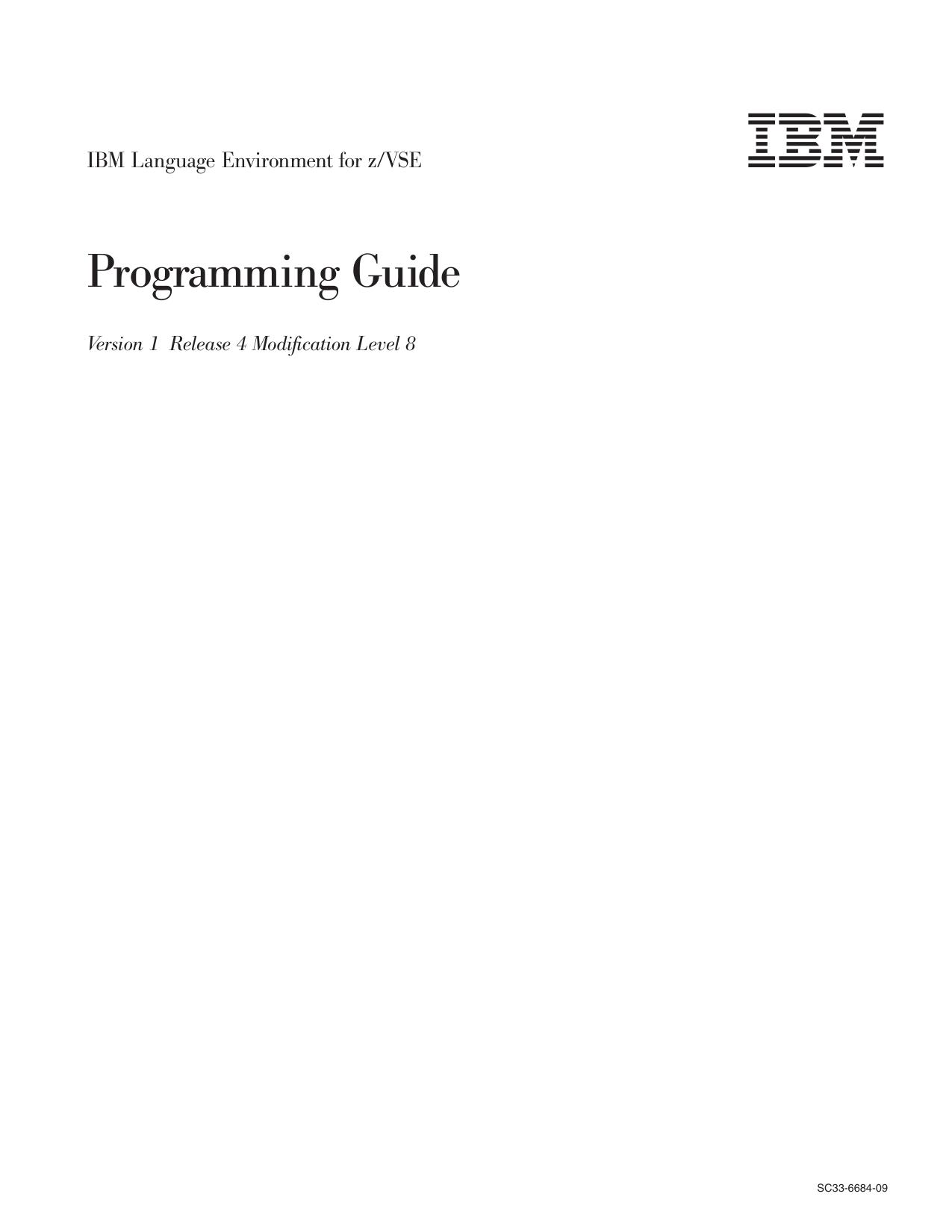 LE/VSE V1R4.8 Programming Guide