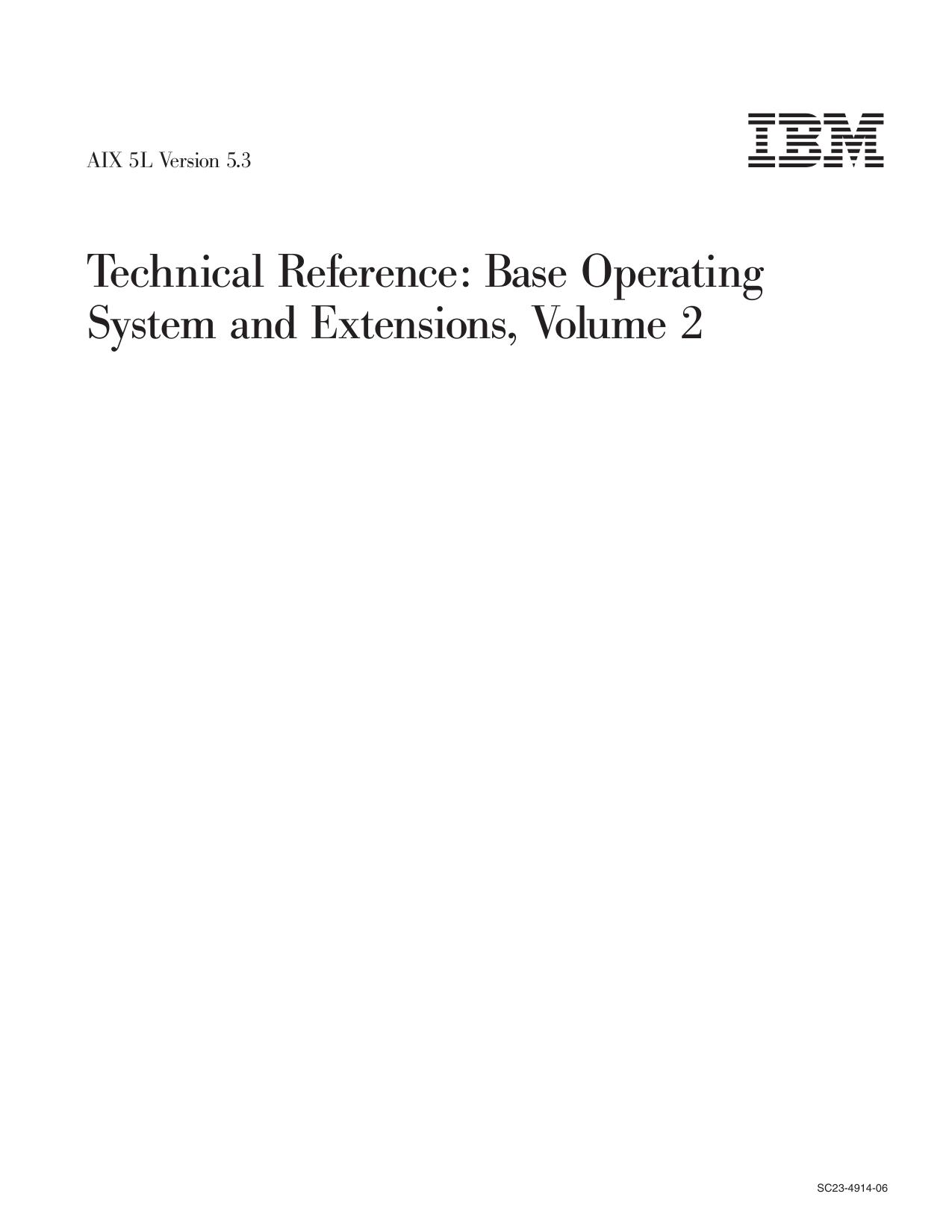 AIX 5L Version 5.3 Technical Reference: Base Operating System and Extensions, Volume 2