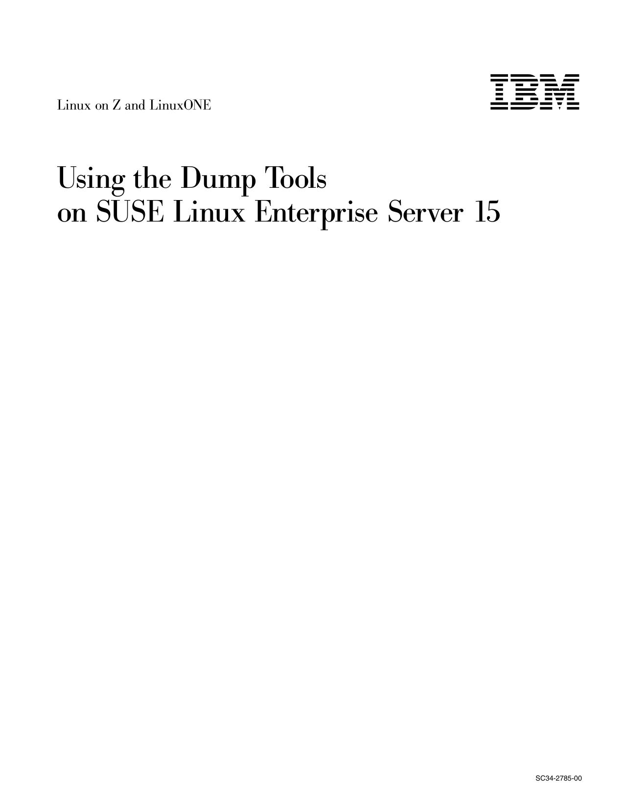 Using the Dump Tools on SLES 15