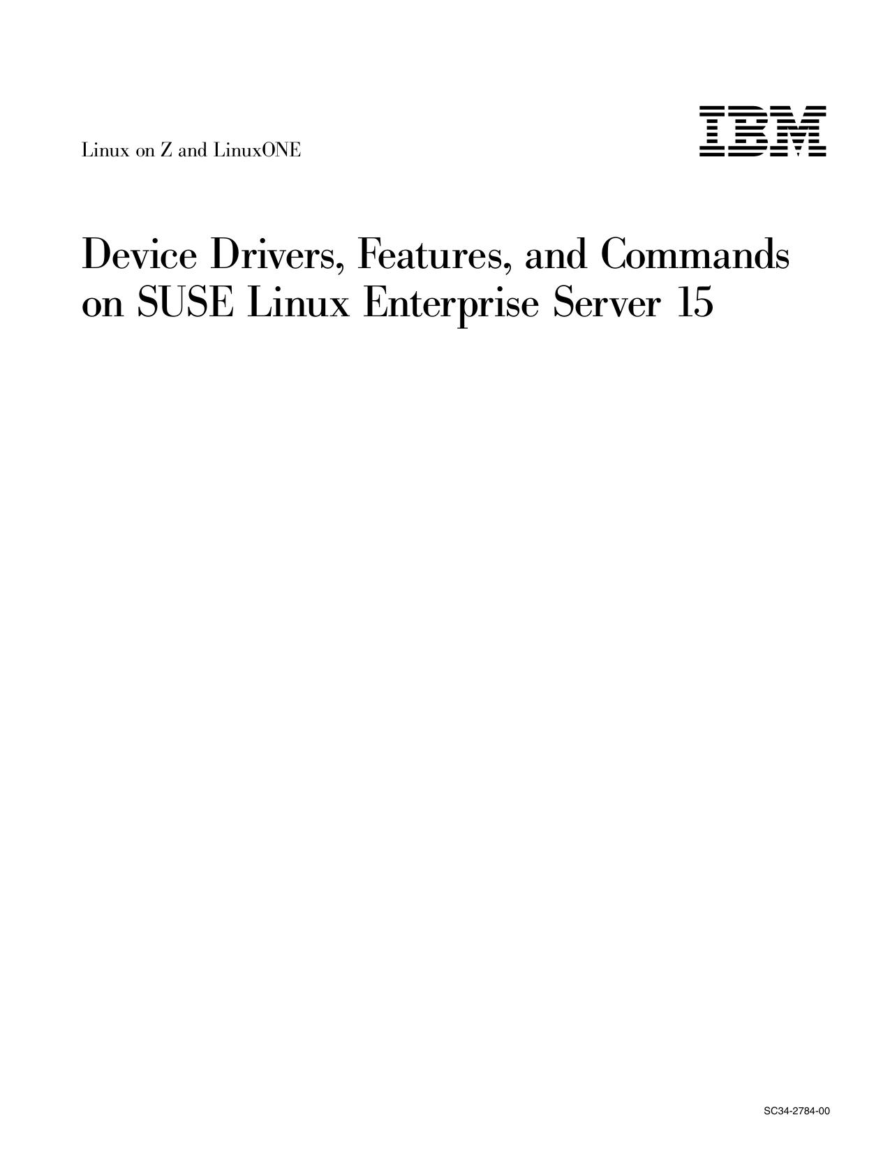 Device Drivers, Features, and Commands on SLES 15