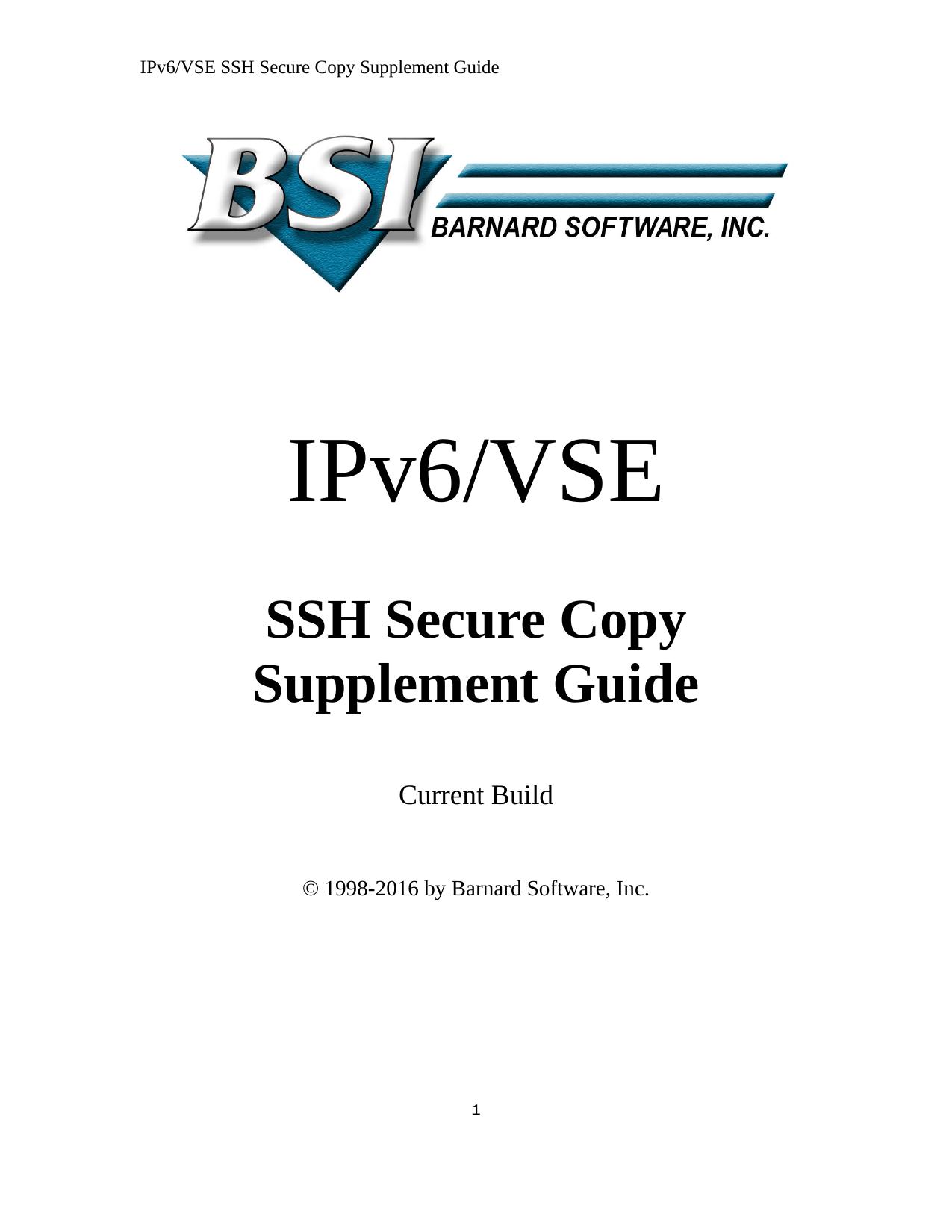 IPv6/VSE SSH Secure Copy Supplement Guide