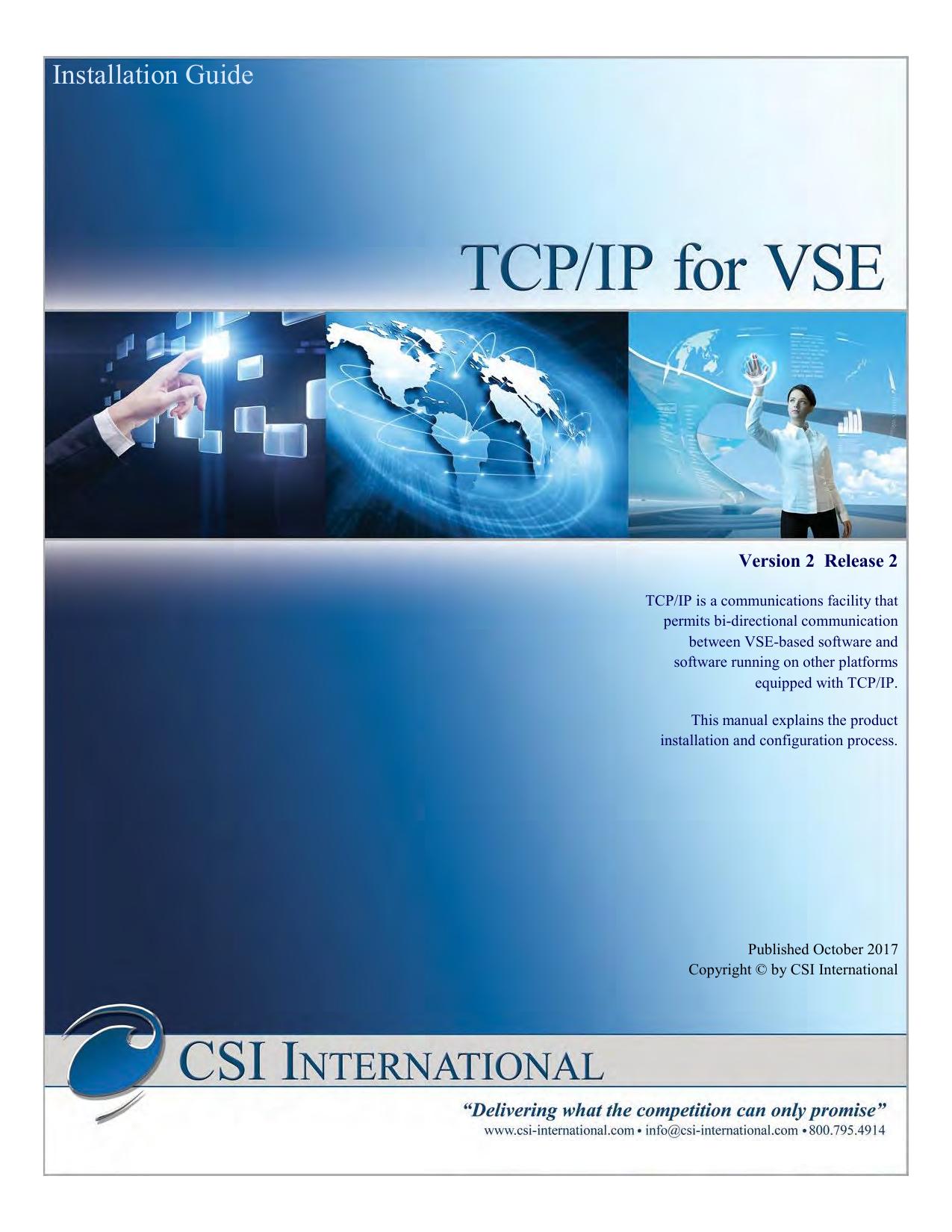 TCP/IP for VSE 2.2 Installation Guide - October 2017