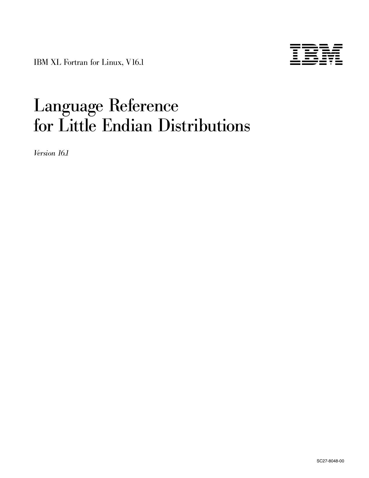 XL Fortran: Language Reference for Little Endian Distributions