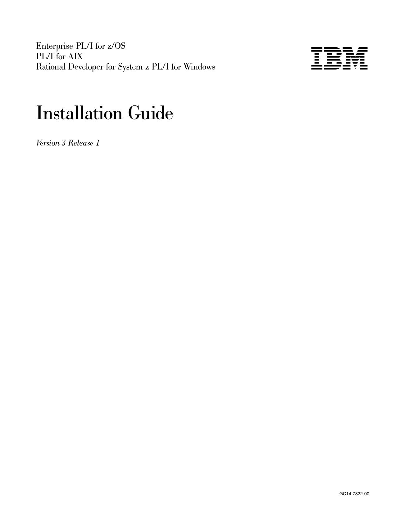 Enterprise PL/I for AIX Installation Guide