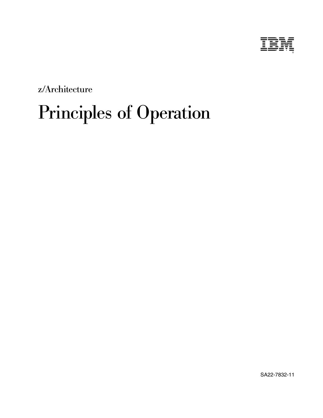 z/Architecture Principles of Operation