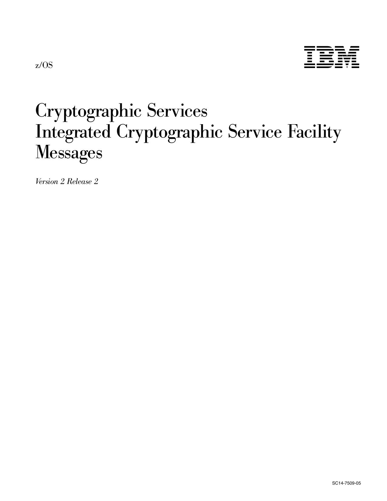 z/OS ICSF Messages