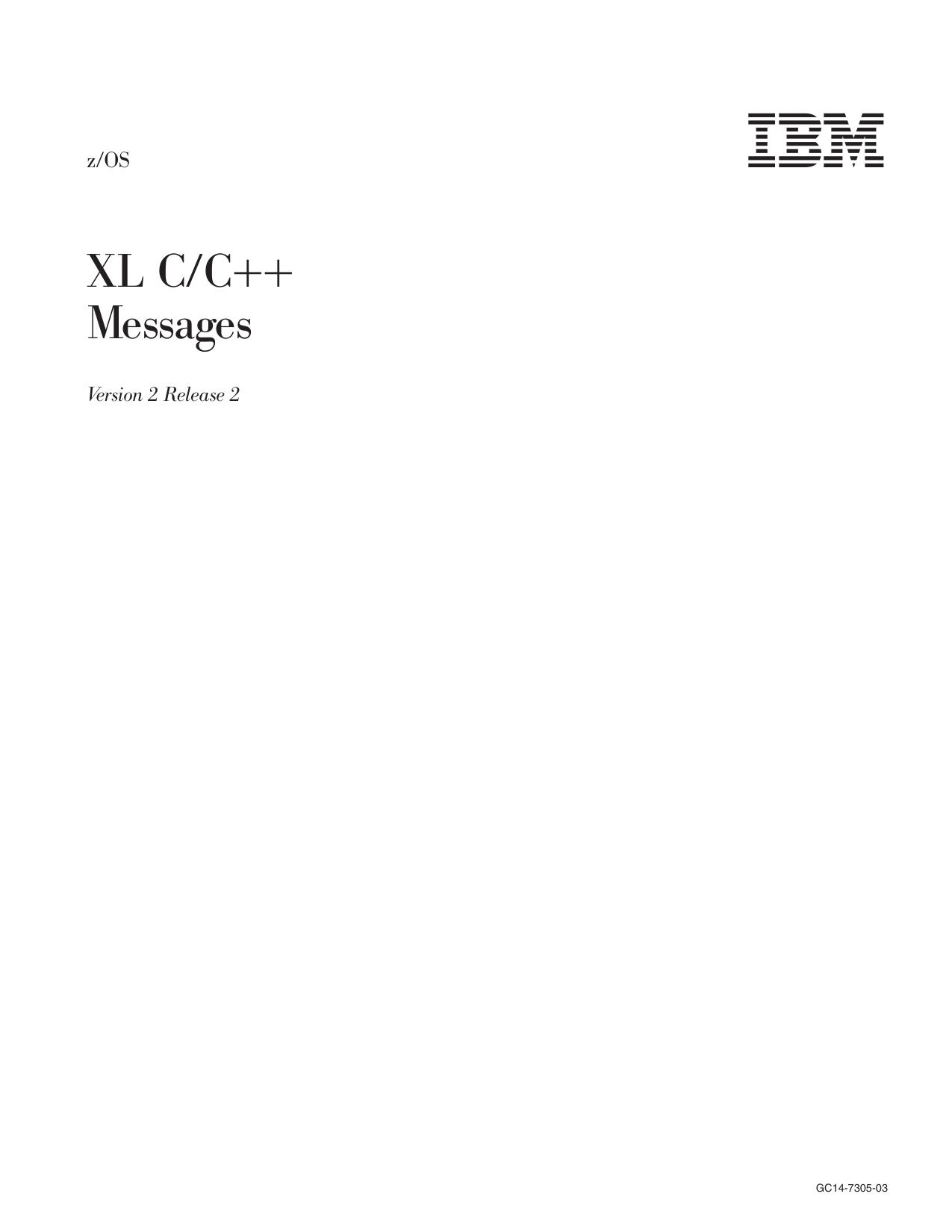 z/OS V2R2 XL C/C++ Messages