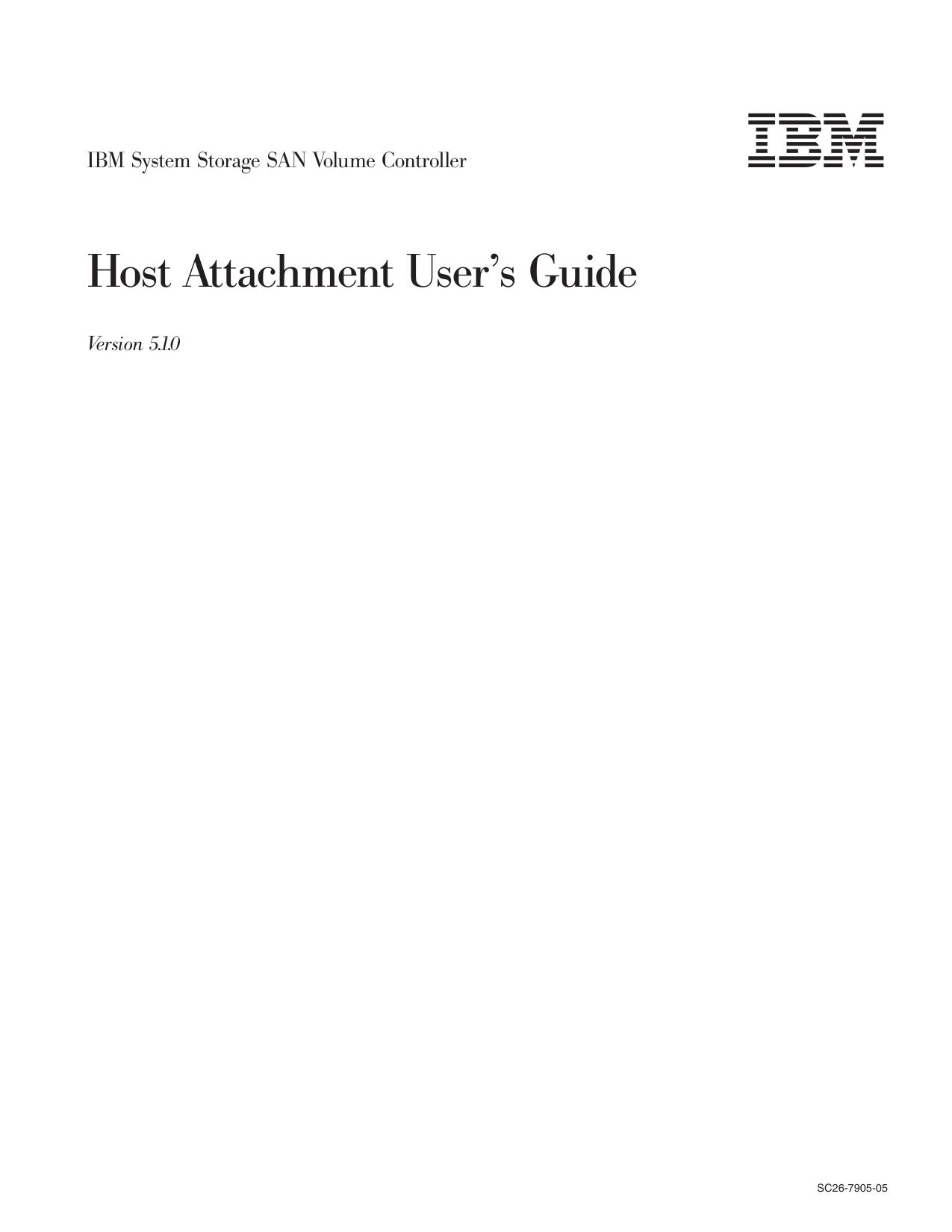 SAN Volume Controller Host Attachment User's Guide