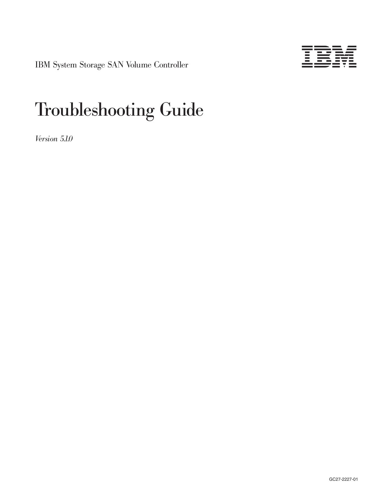 SAN Volume Controller Troubleshooting Guide