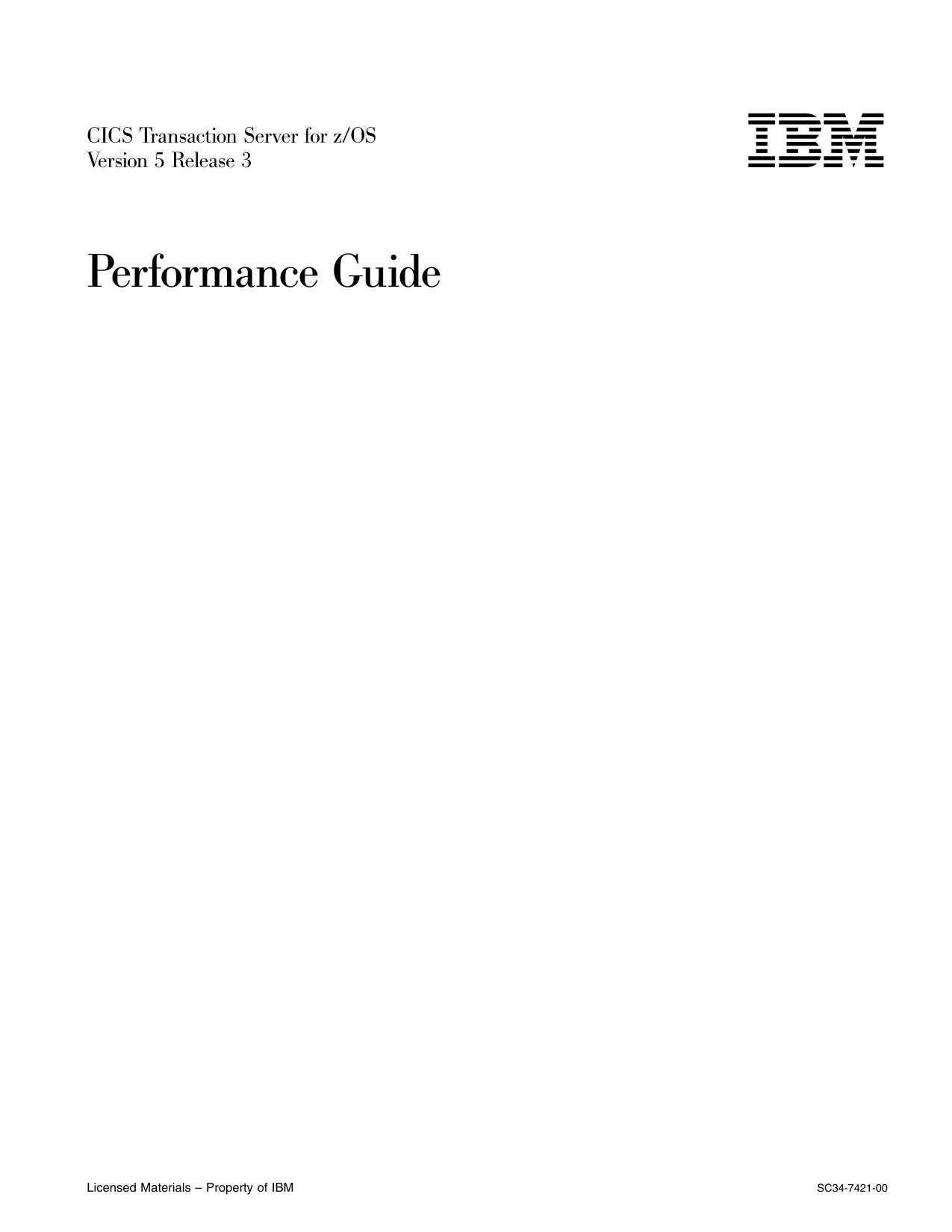 CICS TS for z/OS 5.3: Performance Guide