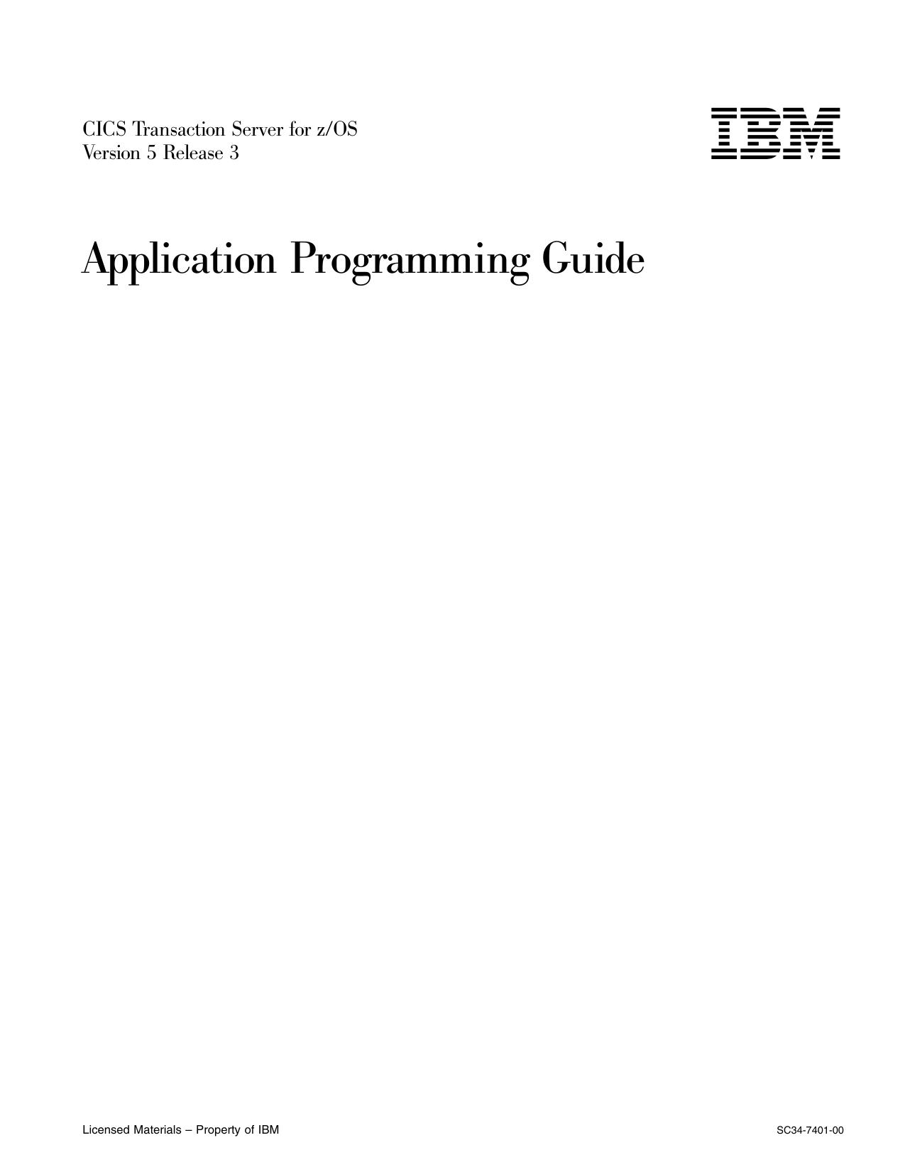CICS TS for z/OS 5.3: Application Programming Guide