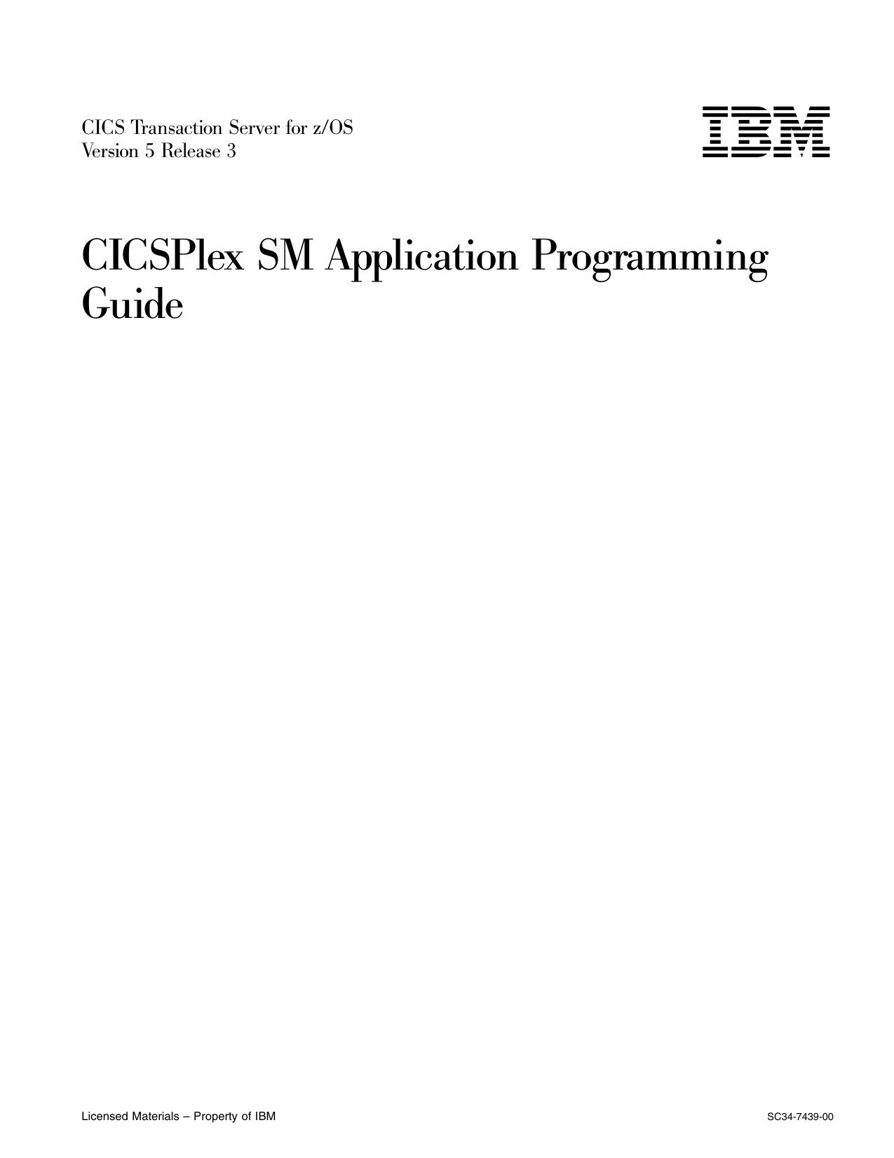 CICS TS for z/OS 5.3: CICSPlex SM Application Programming Guide