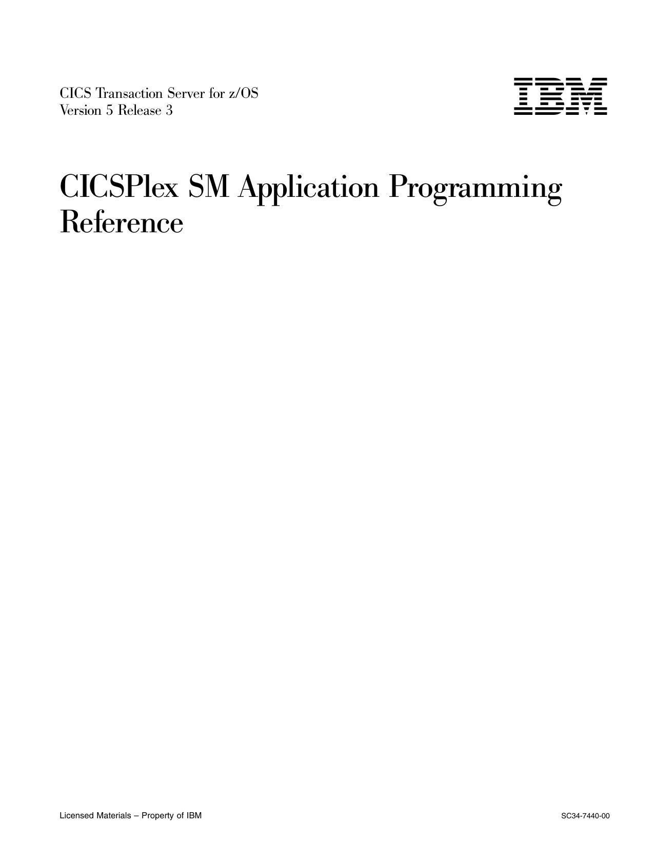 CICS TS for z/OS 5.3: CICSPlex SM Application Programming Reference