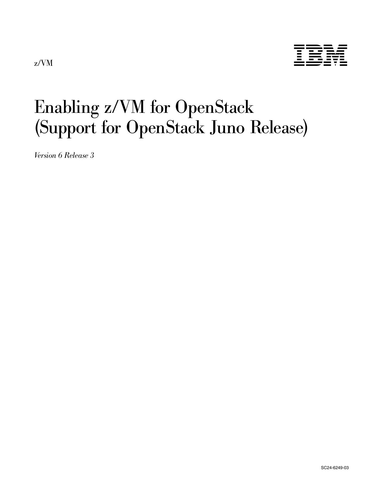 Enabling z/VM for OpenStack