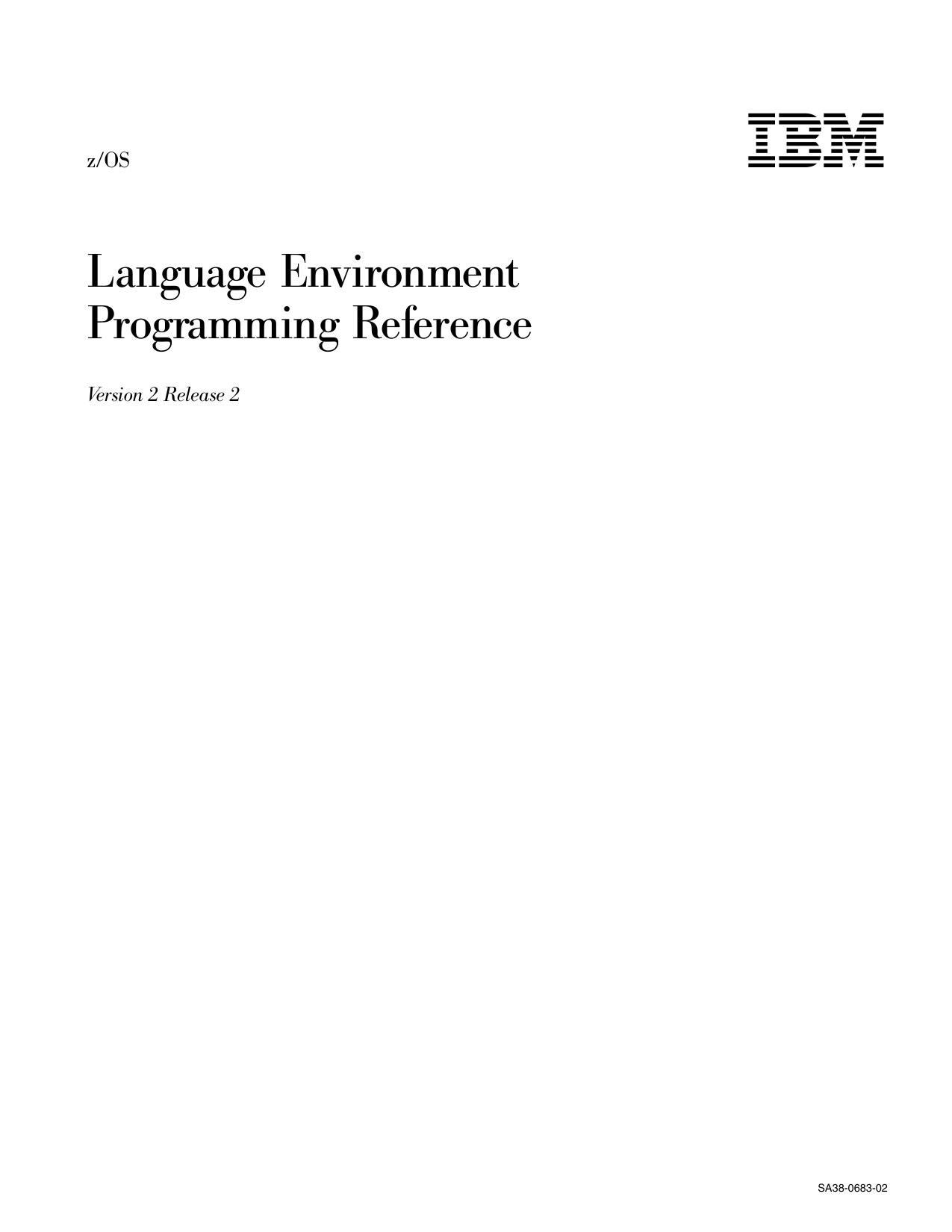 z/OS Language Environment Programming Reference
