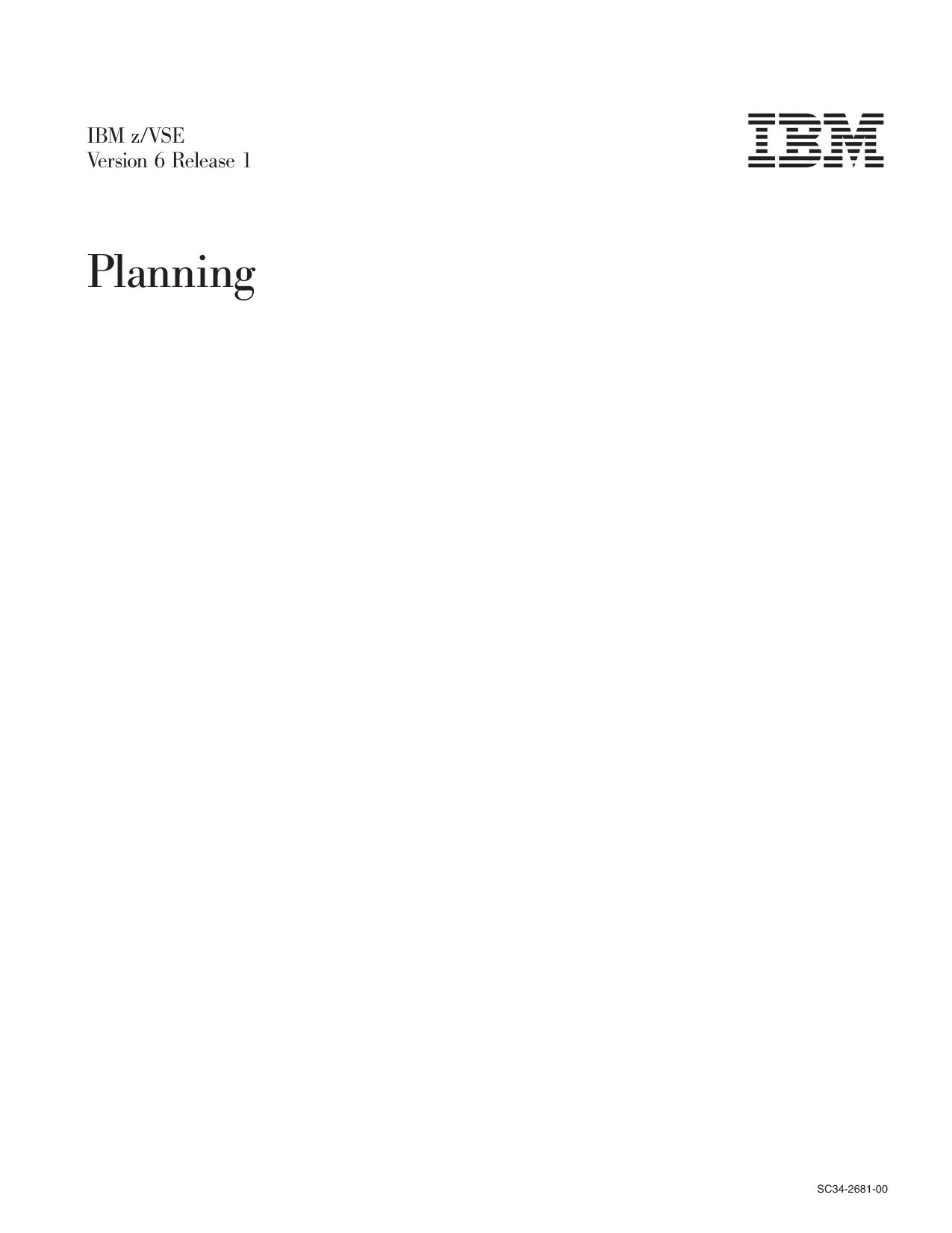 z/VSE V6R1 Planning