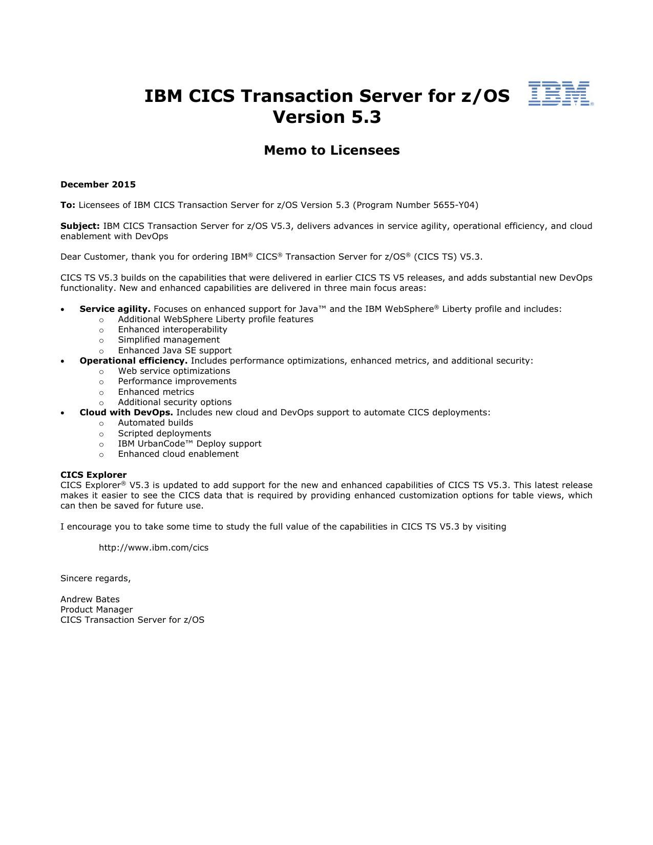 Microsoft Word - CICS TS V5.3 Memo to Licensees (AB004-PNT4).docx