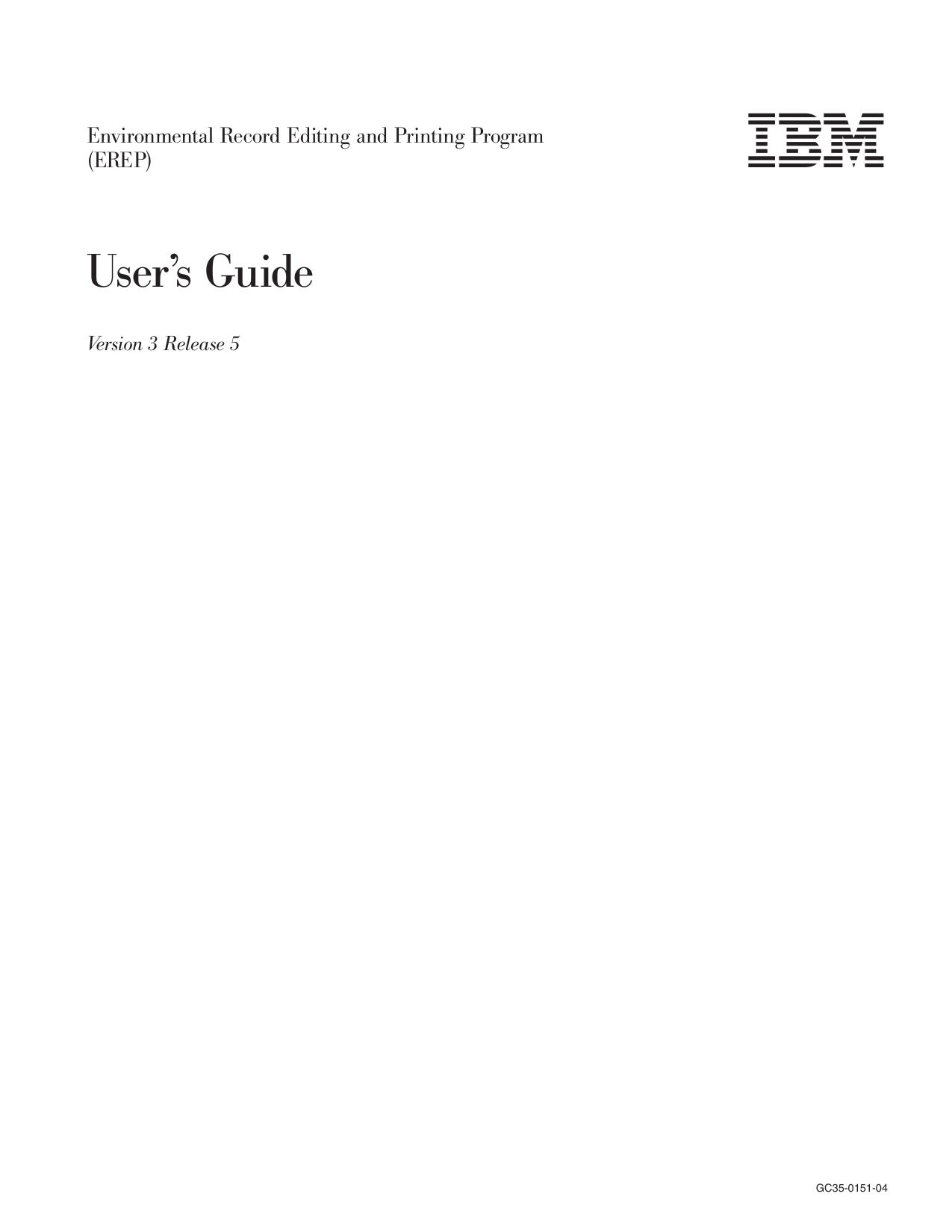 EREP V3R5 User™s Guide