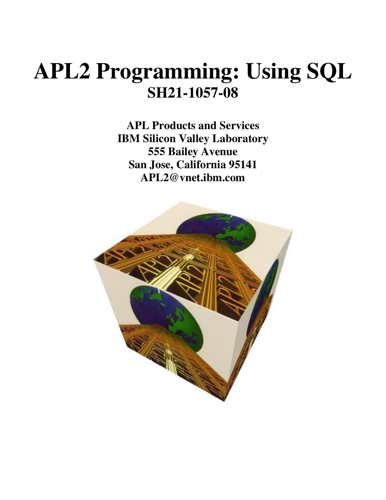 APL2 Programming: Using SQL