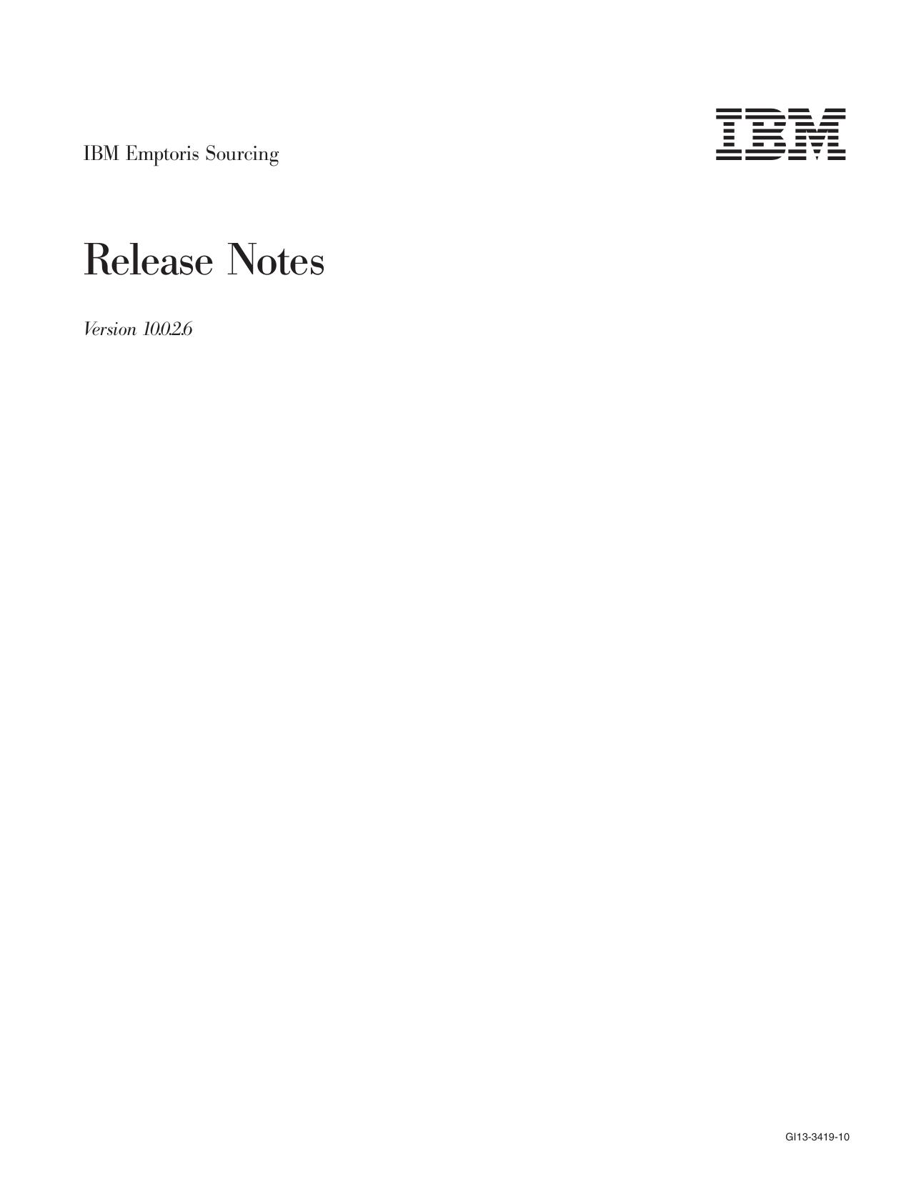IBM Emptoris Sourcing 10.0.2.6 Release Notes