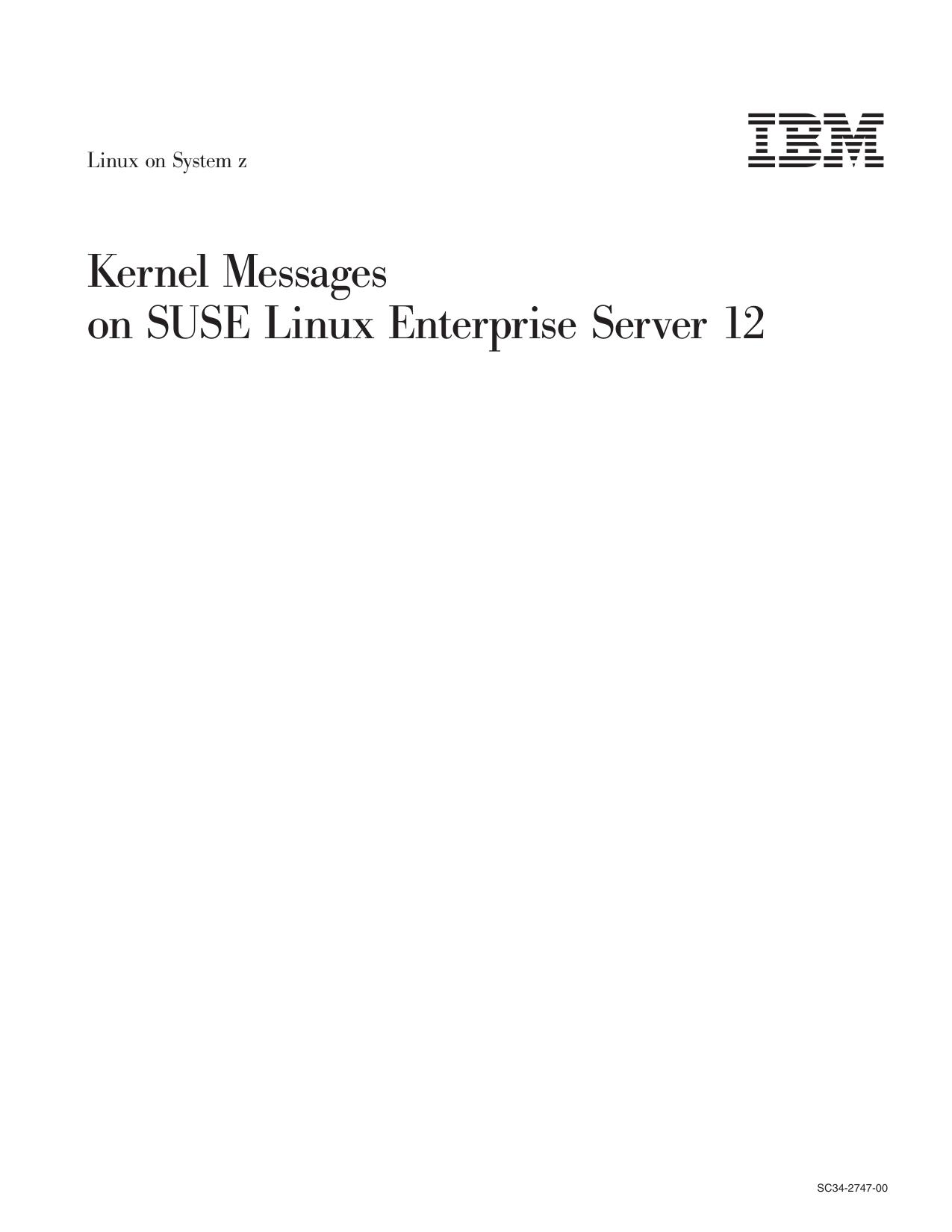 Kernel Messages - SUSE Linux Enterprise Server 12